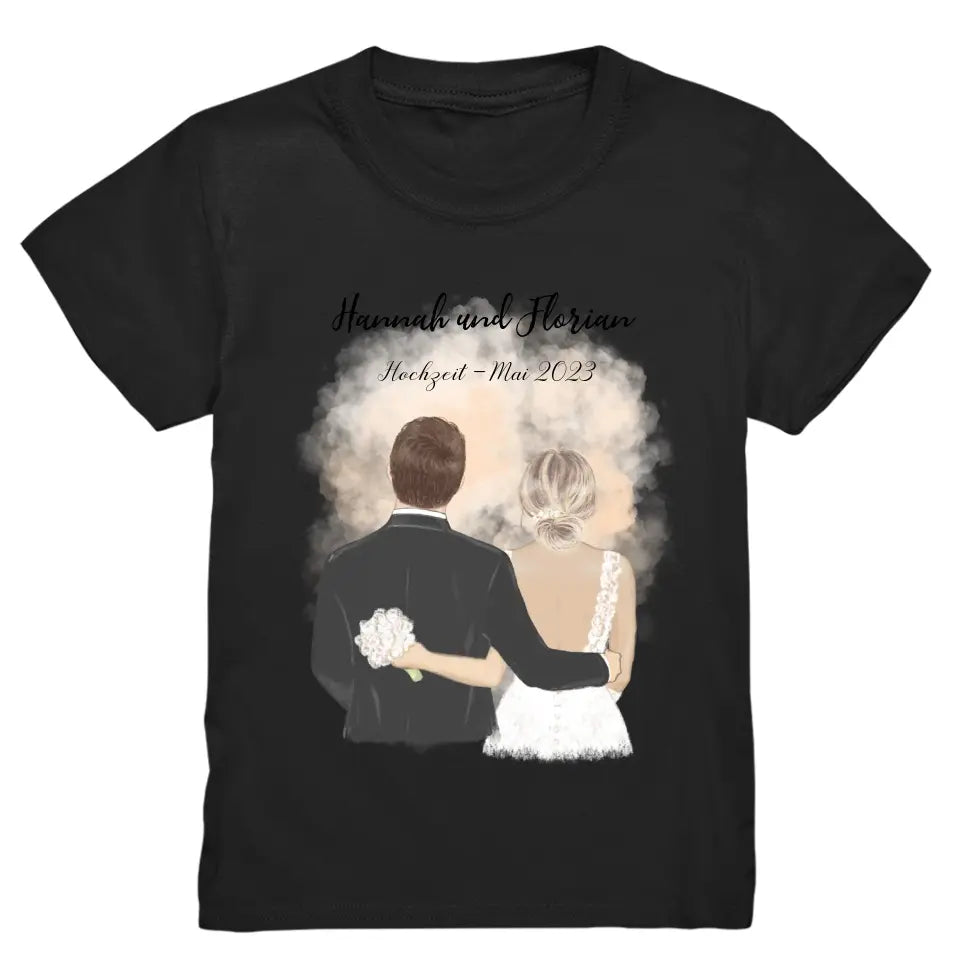 Braut & Bräutigam T-Shirt Hochzeit Brautpaar - K-163