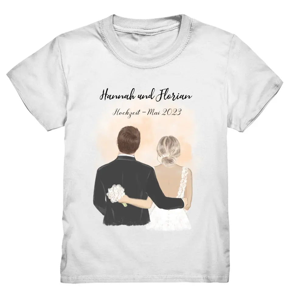 Braut & Bräutigam T-Shirt Hochzeit Brautpaar - K-163