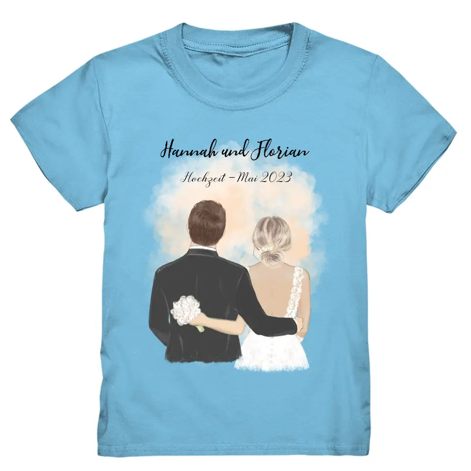 Braut & Bräutigam T-Shirt Hochzeit Brautpaar - K-163