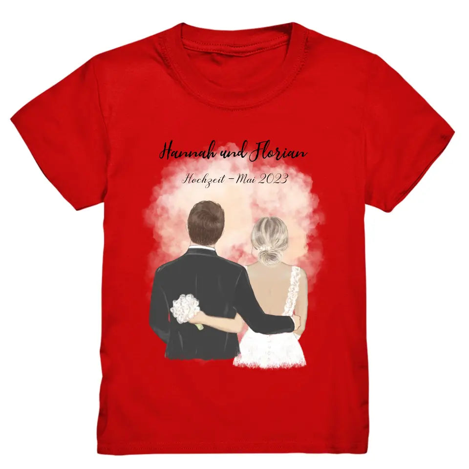 Braut & Bräutigam T-Shirt Hochzeit Brautpaar - K-163