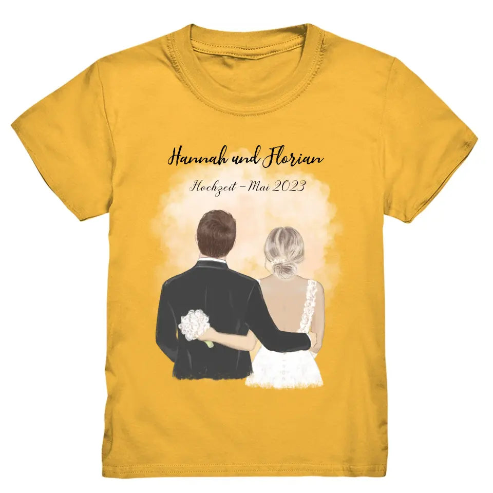 Braut & Bräutigam T-Shirt Hochzeit Brautpaar - K-163