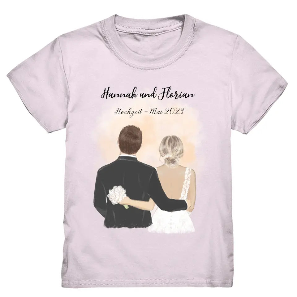 Braut & Bräutigam T-Shirt Hochzeit Brautpaar - K-163