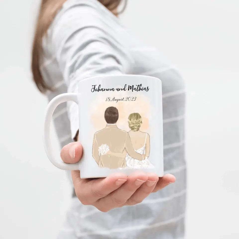 Braut & Bräutigam Tasse Hochzeit Brautpaar - K-164