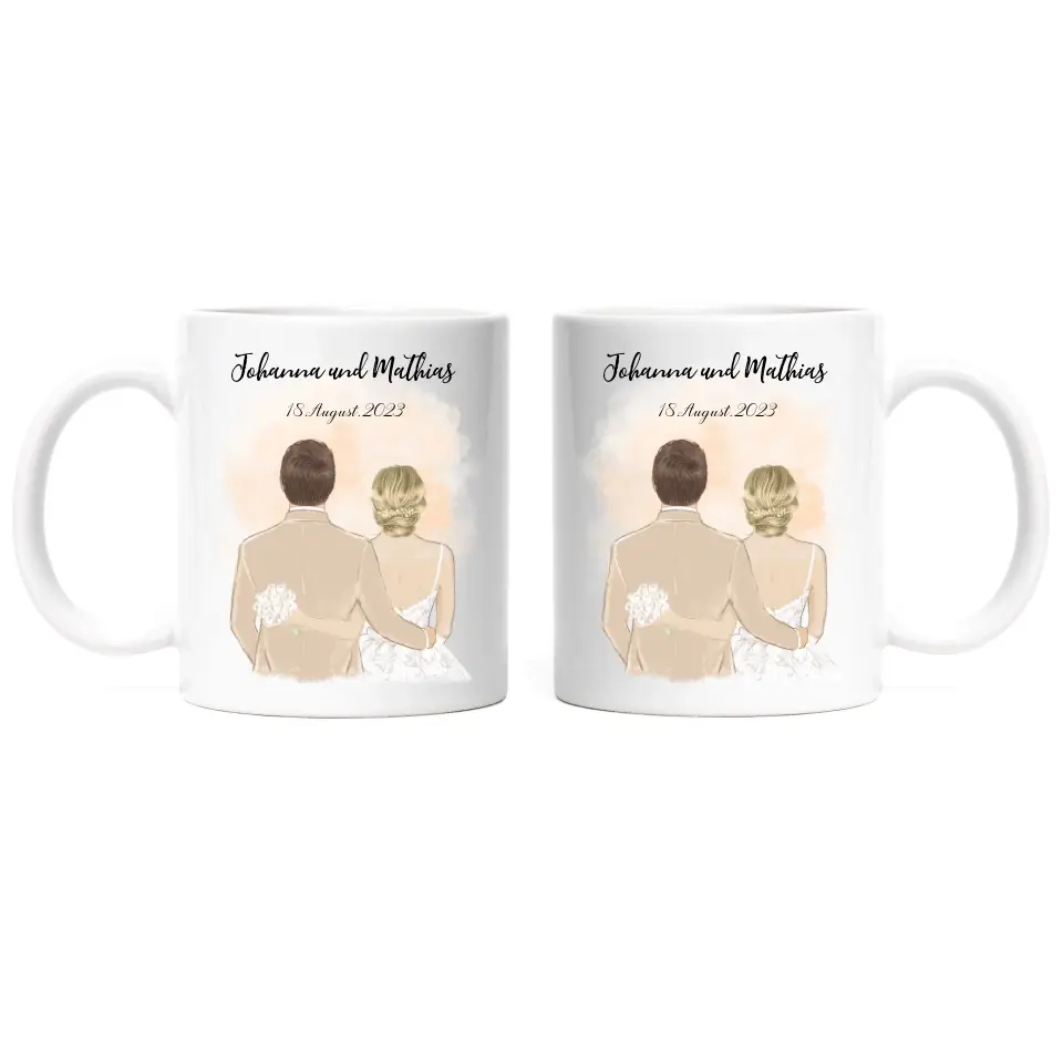 Braut & Bräutigam Tasse Hochzeit Brautpaar - K-164