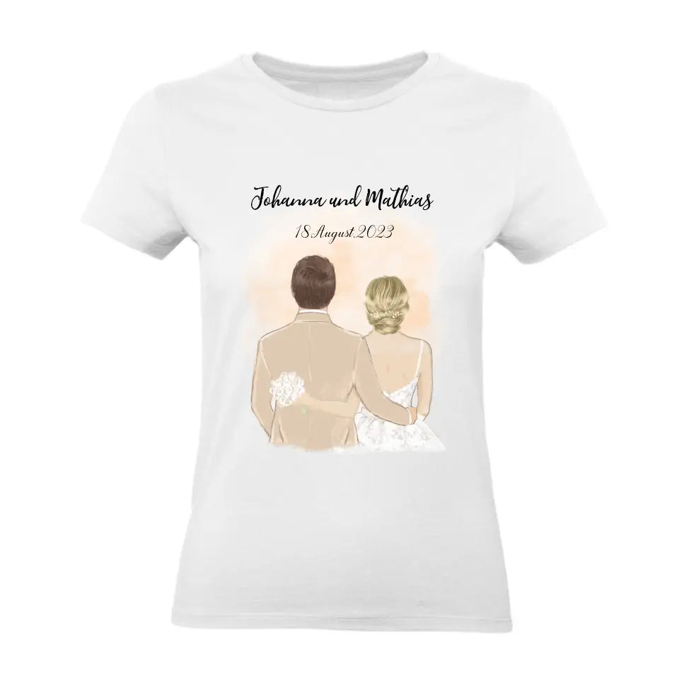 Braut & Bräutigam T-Shirt Hochzeit Brautpaar - K-164