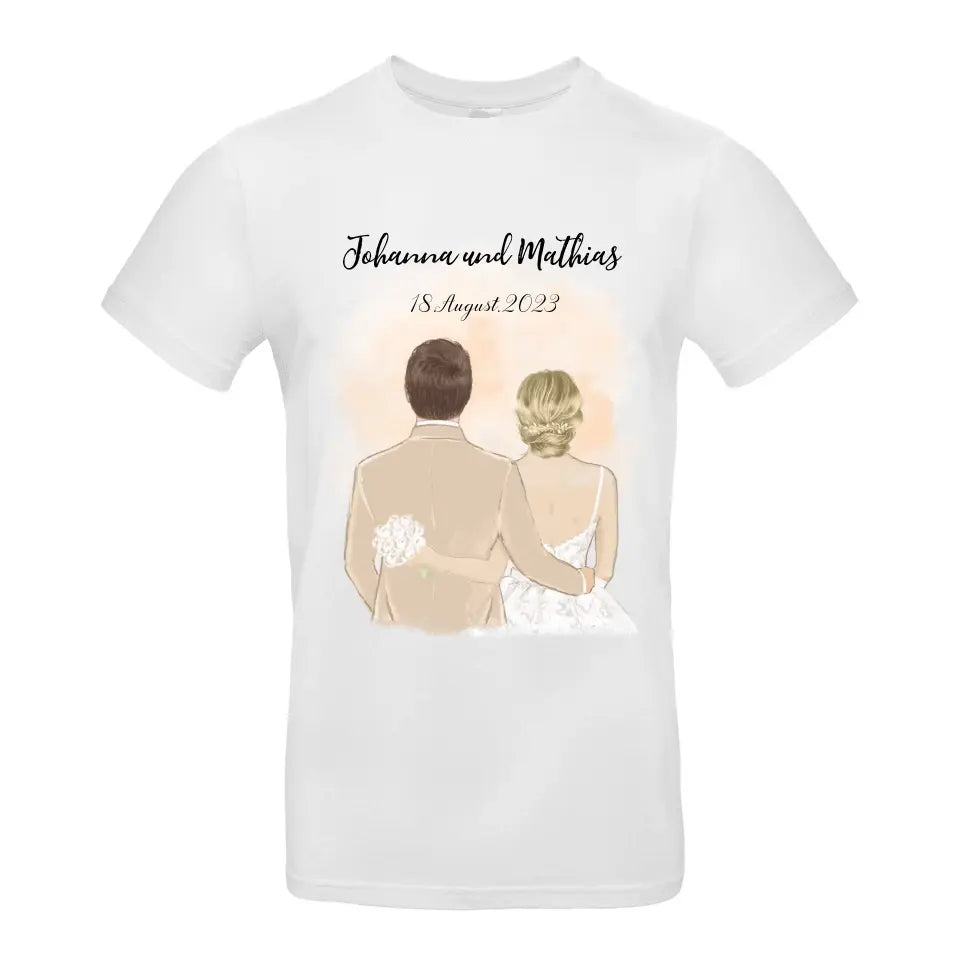 Braut & Bräutigam T-Shirt Hochzeit Brautpaar - K-164