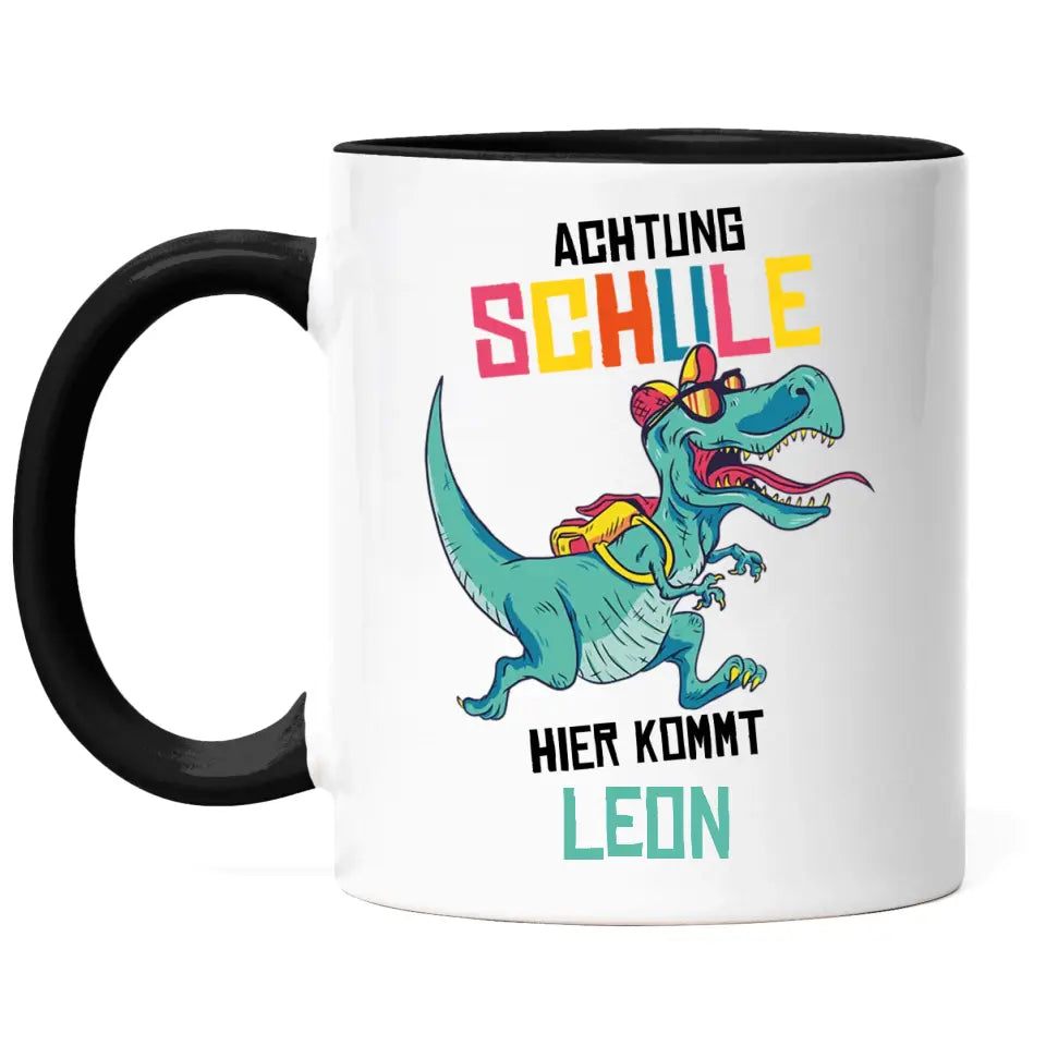 Einschulung Tasse Schulkind 1. Schultag Dino - E01