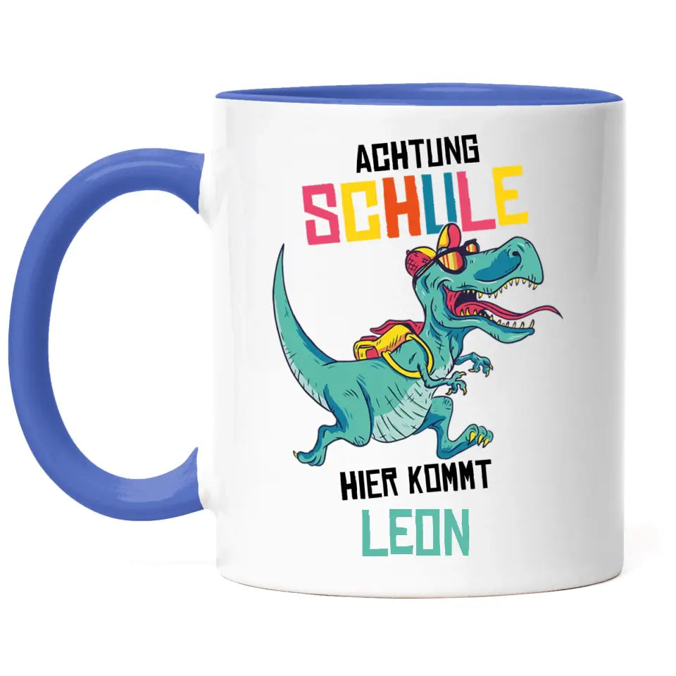 Einschulung Tasse Schulkind 1. Schultag Dino - E01