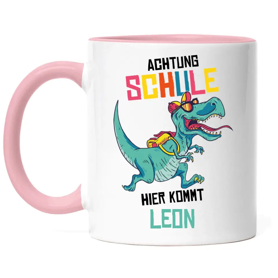 Einschulung Tasse Schulkind 1. Schultag Dino - E01