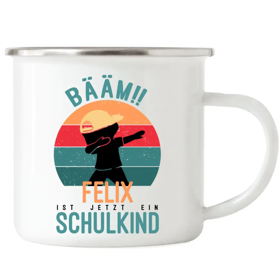 Einschulung Emaille Tasse Schulkind Bääm! - K-168