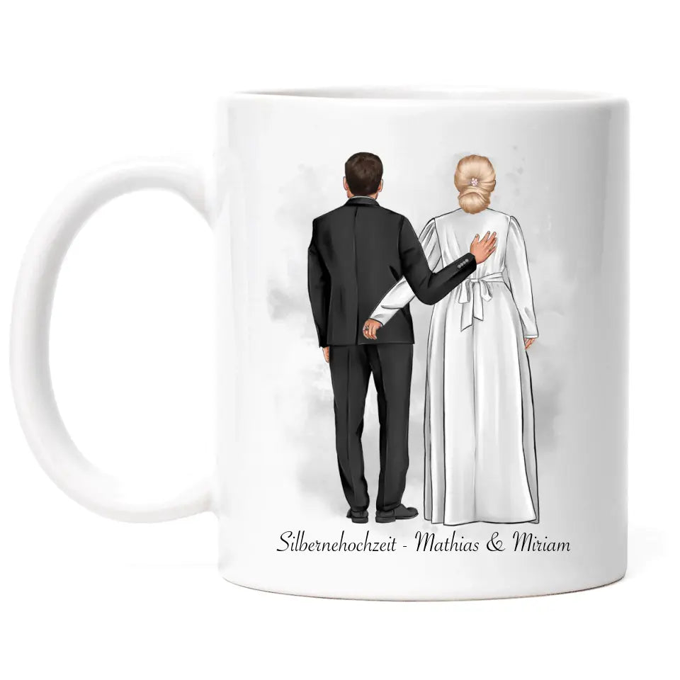 Paar Tasse Hochzeit Silberhochzeit Goldene Hochzeit - K-173