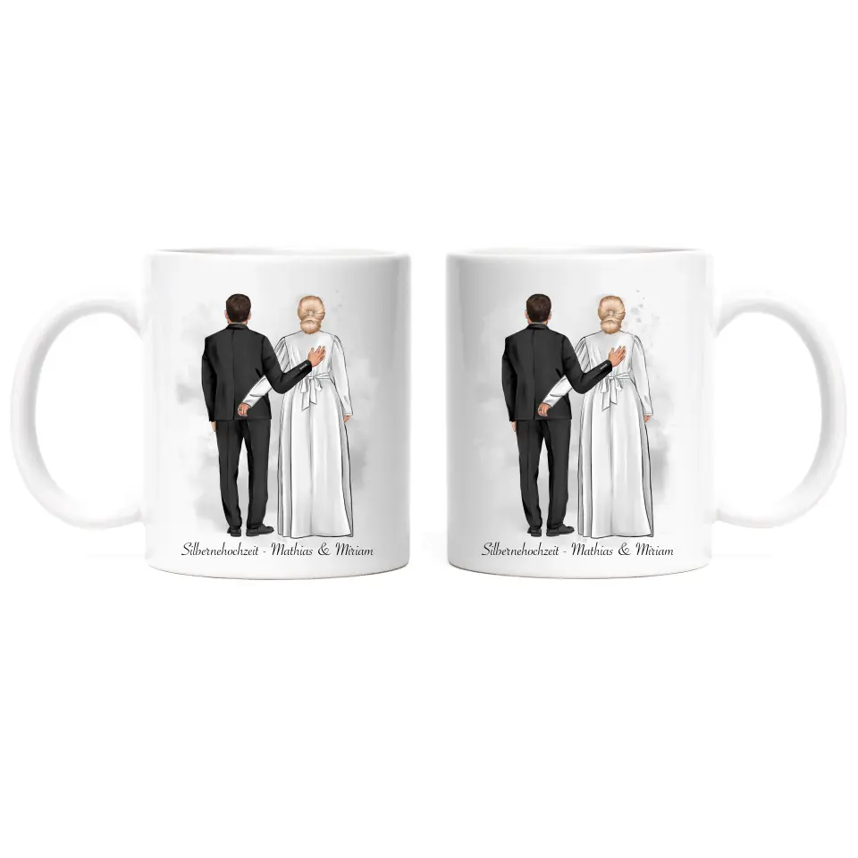 Paar Tasse Hochzeit Silberhochzeit Goldene Hochzeit - K-173