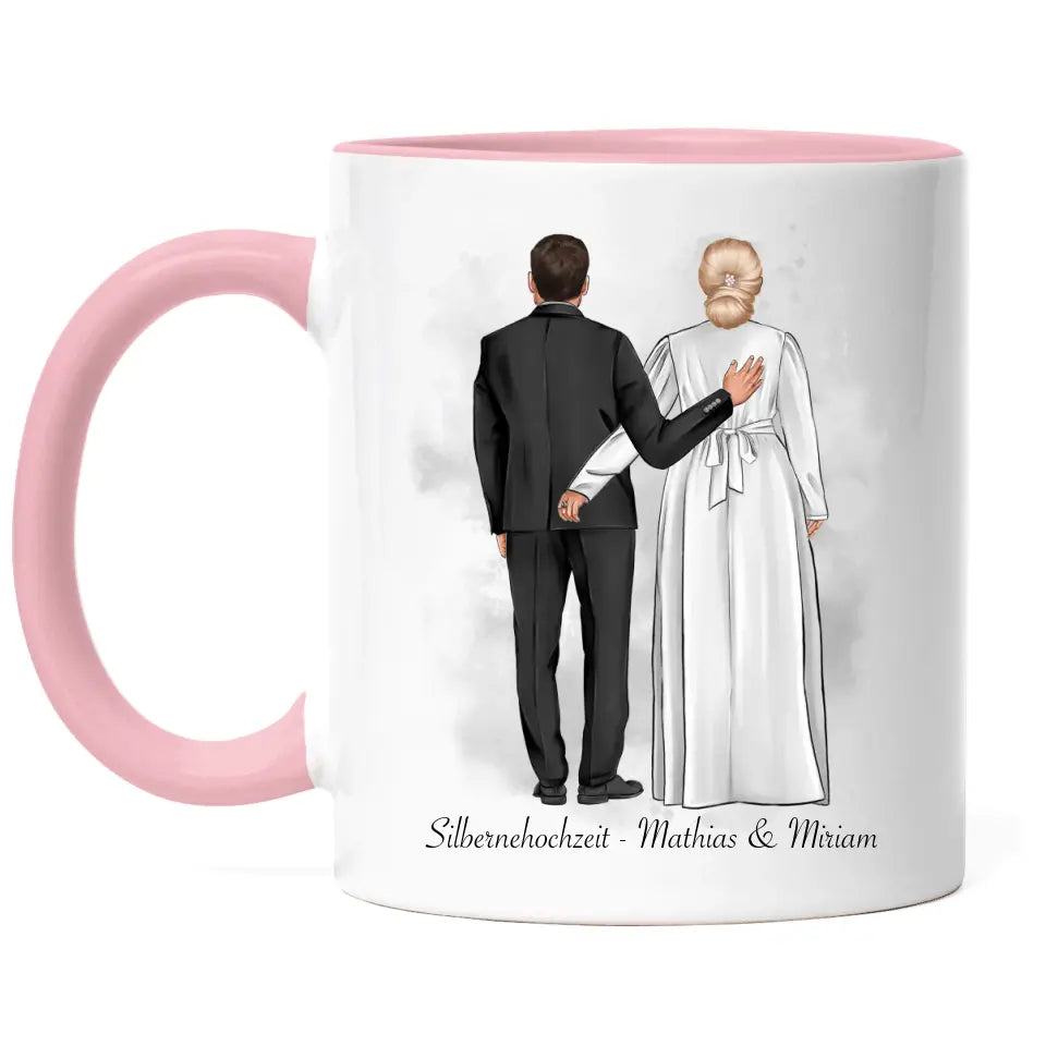 Paar Tasse Hochzeit Silberhochzeit Goldene Hochzeit - K-173