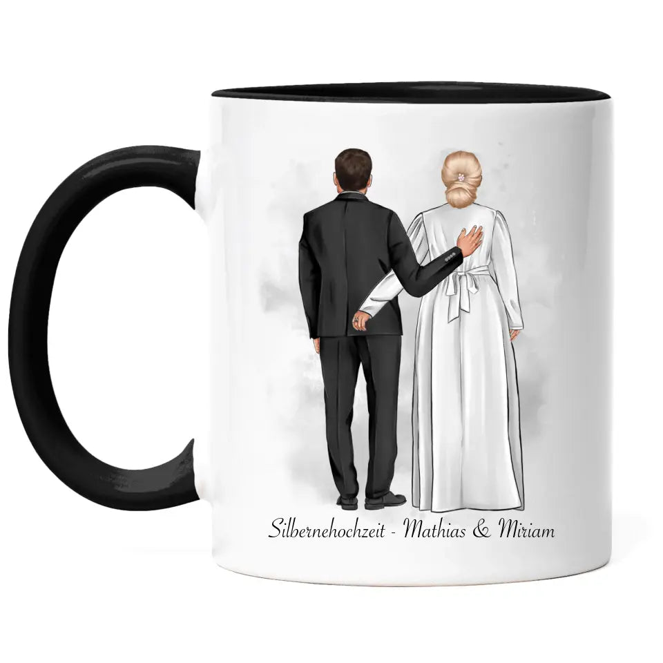 Paar Tasse Hochzeit Silberhochzeit Goldene Hochzeit - K-173