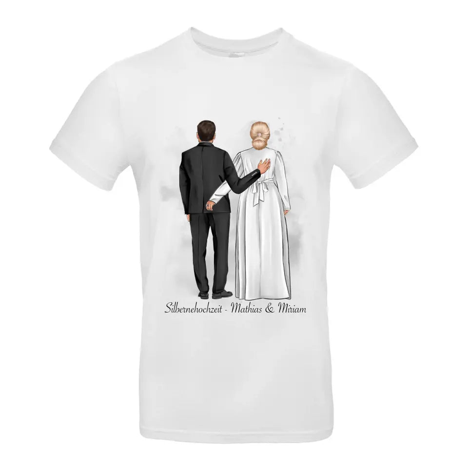 Paar T-Shirt Hochzeit Silberhochzeit Goldene Hochzeit - K-173