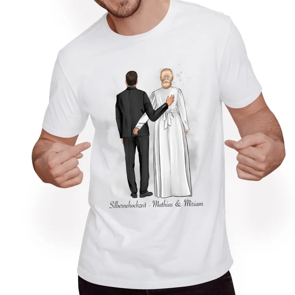 Paar T-Shirt Hochzeit Silberhochzeit Goldene Hochzeit - K-173