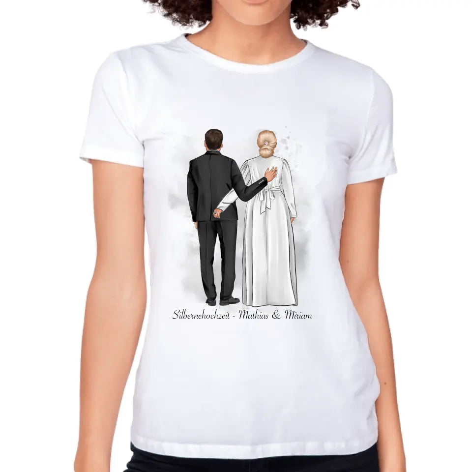 Paar T-Shirt Hochzeit Silberhochzeit Goldene Hochzeit - K-173