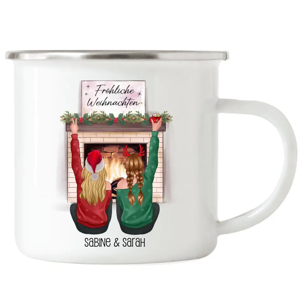 Beste Freundin Emaille Tasse Weihnachten - K-232