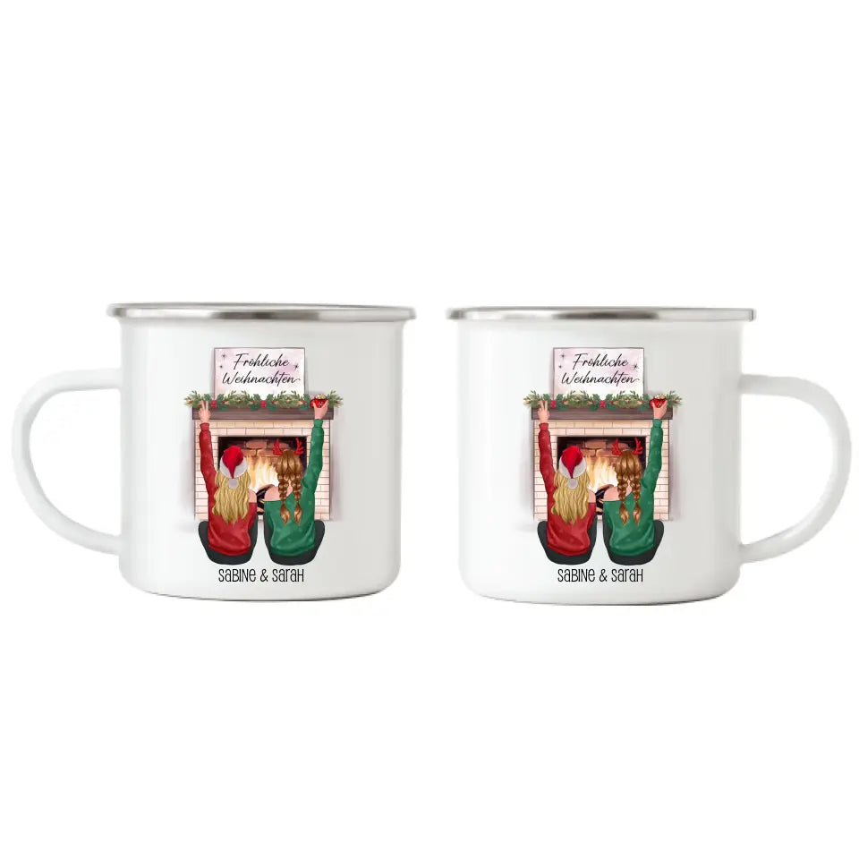 Beste Freundin Emaille Tasse Weihnachten - K-232