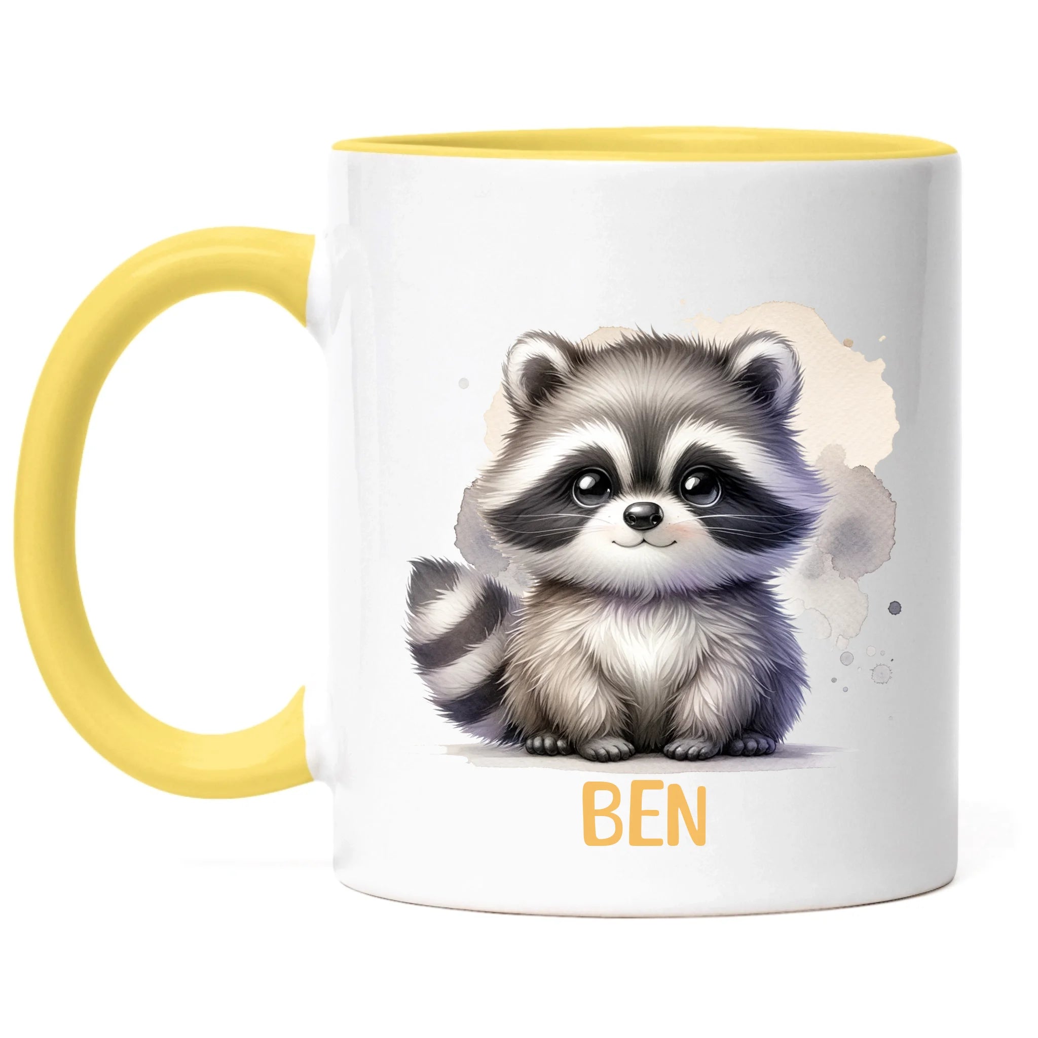 Kindertasse mit Namen Personalisiert, Personalisierte Tasse Kinder mit Tier, Namenstasse Kinderbecher als Geschenk zur Taufe, Geburt Weihnachten