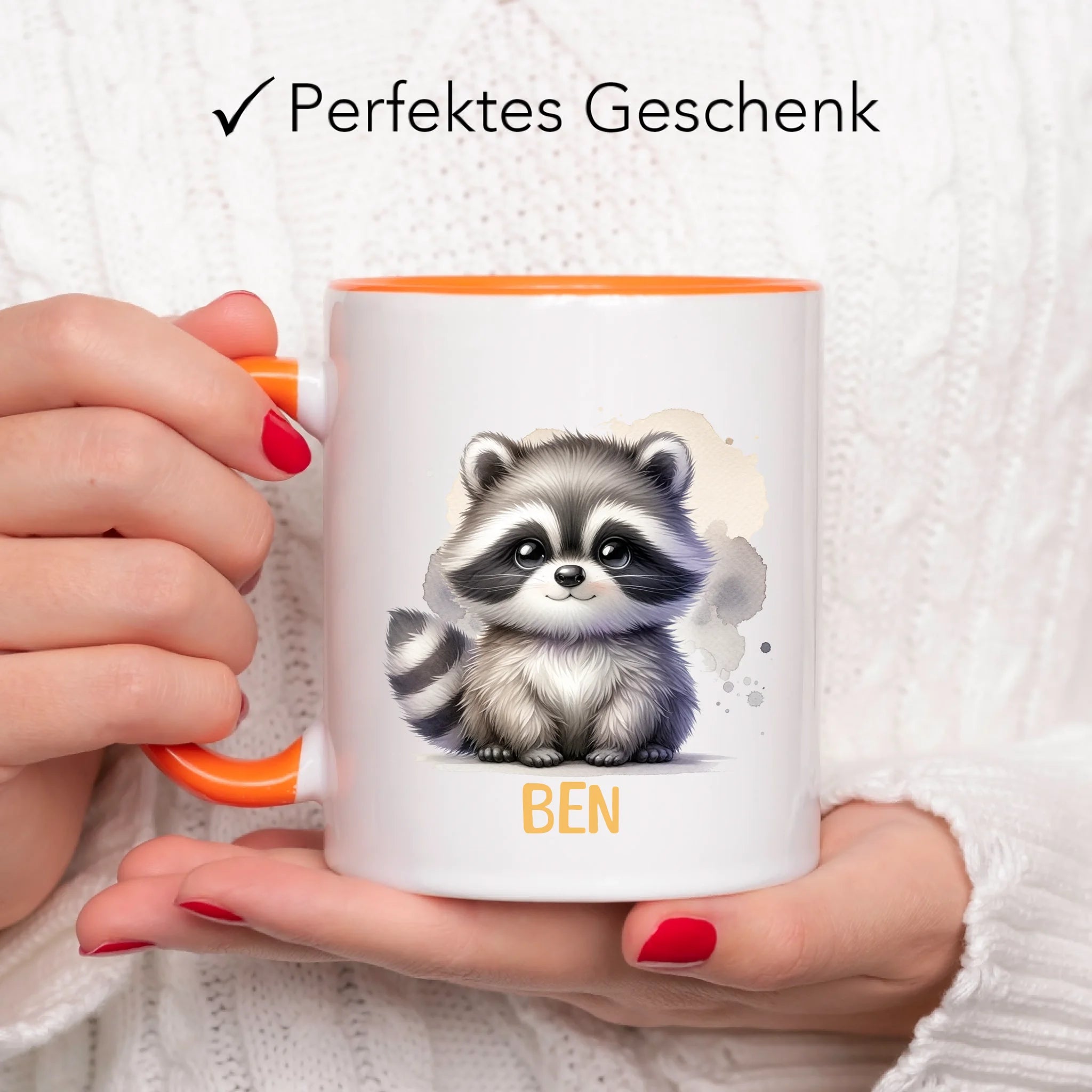 Kindertasse mit Namen Personalisiert, Personalisierte Tasse Kinder mit Tier, Namenstasse Kinderbecher als Geschenk zur Taufe, Geburt Weihnachten