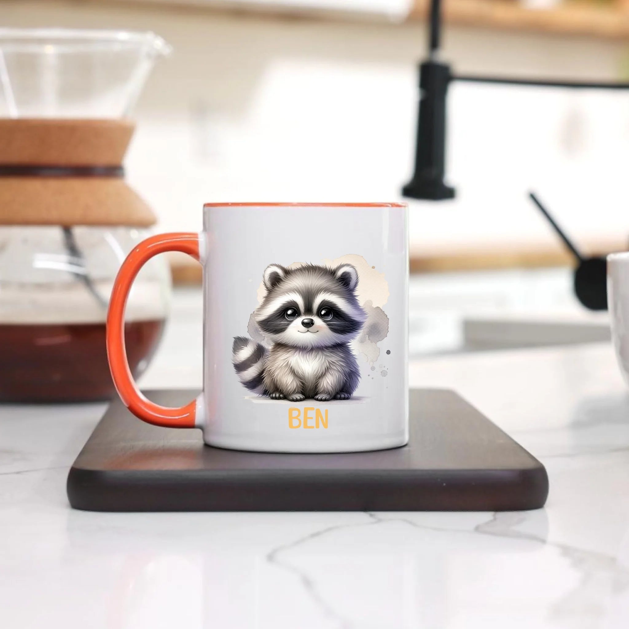 Kindertasse mit Namen Personalisiert, Personalisierte Tasse Kinder mit Tier, Namenstasse Kinderbecher als Geschenk zur Taufe, Geburt Weihnachten