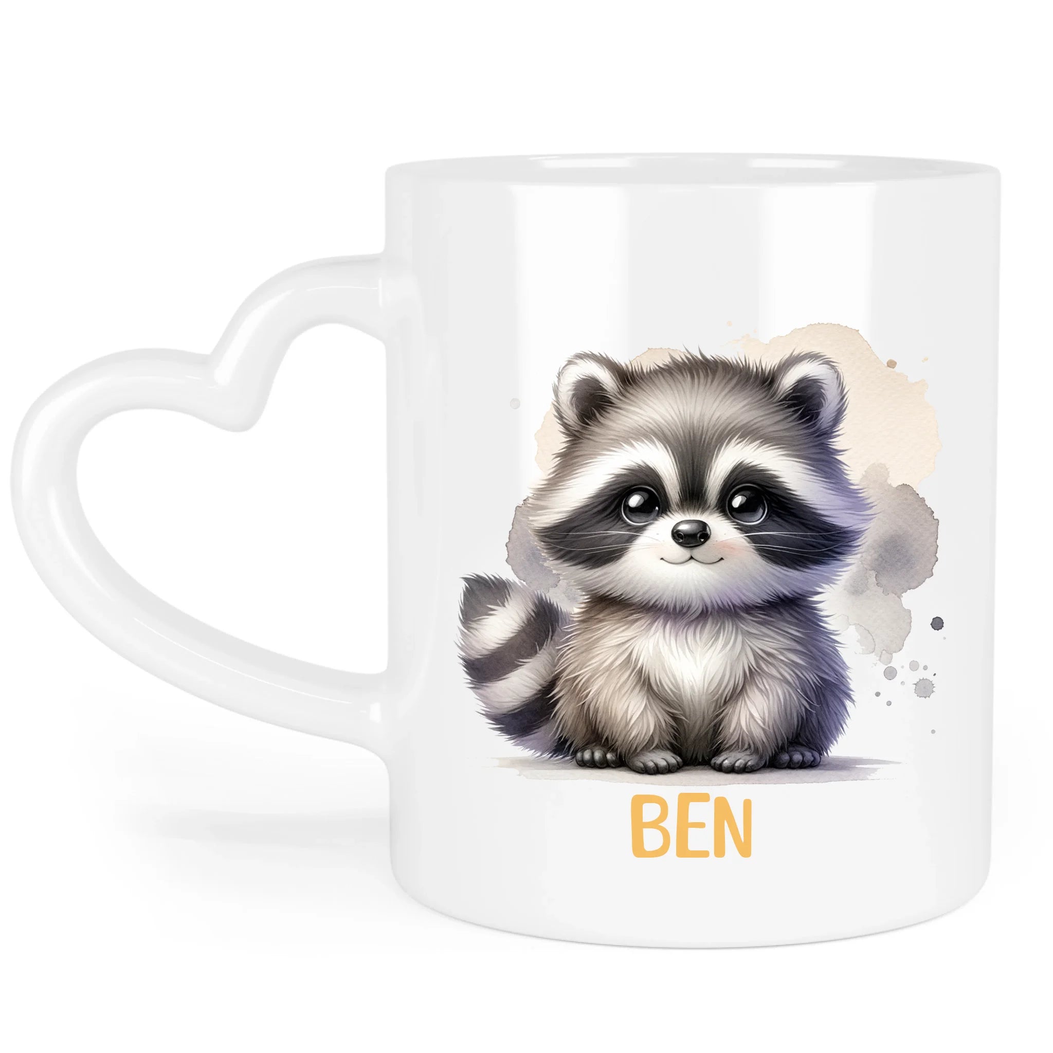Kindertasse mit Namen Personalisiert, Personalisierte Tasse Kinder mit Tier, Namenstasse Kinderbecher als Geschenk zur Taufe, Geburt Weihnachten