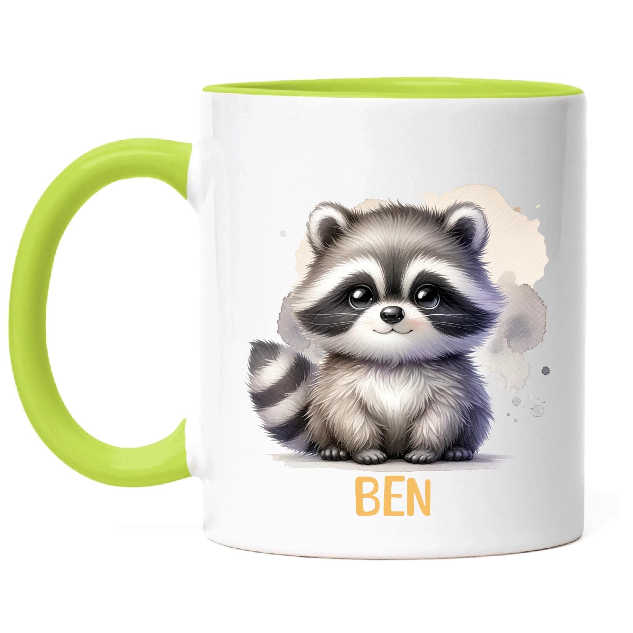 Kindertasse mit Namen Personalisiert, Personalisierte Tasse Kinder mit Tier, Namenstasse Kinderbecher als Geschenk zur Taufe, Geburt Weihnachten