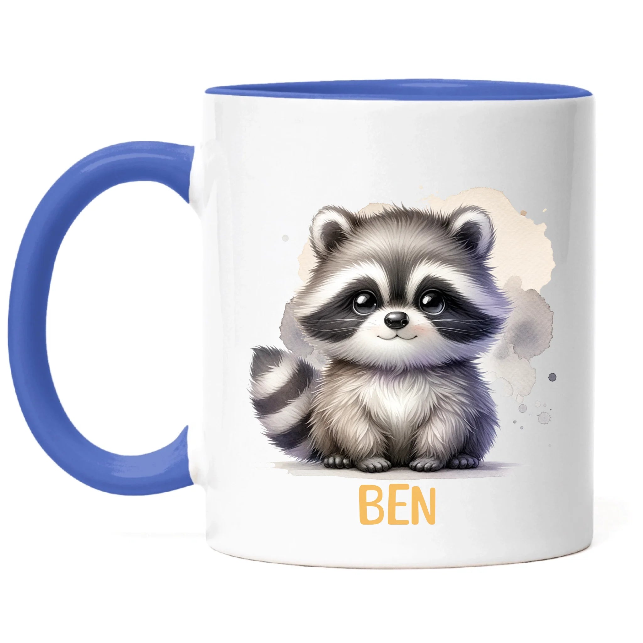 Kindertasse mit Namen Personalisiert, Personalisierte Tasse Kinder mit Tier, Namenstasse Kinderbecher als Geschenk zur Taufe, Geburt Weihnachten