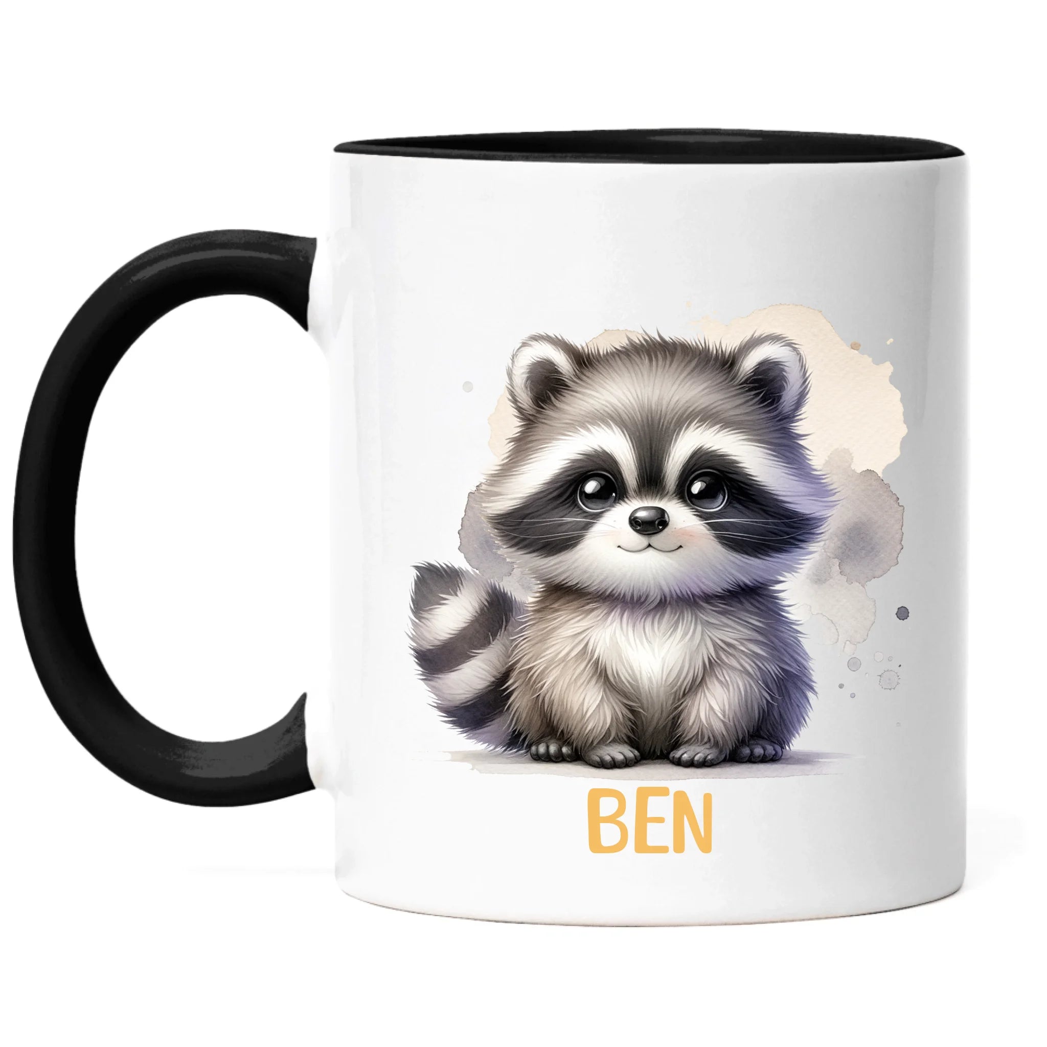 Kindertasse mit Namen Personalisiert, Personalisierte Tasse Kinder mit Tier, Namenstasse Kinderbecher als Geschenk zur Taufe, Geburt Weihnachten