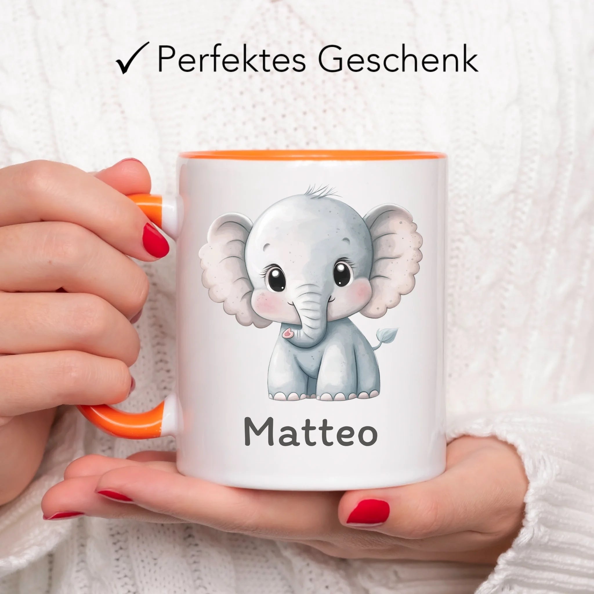Kindertasse mit Namen Personalisiert, Personalisierte Tasse für Kinder mit Tier, Namenstasse Kinderbecher als Geschenk zur Taufe, Geburt Weihnachten