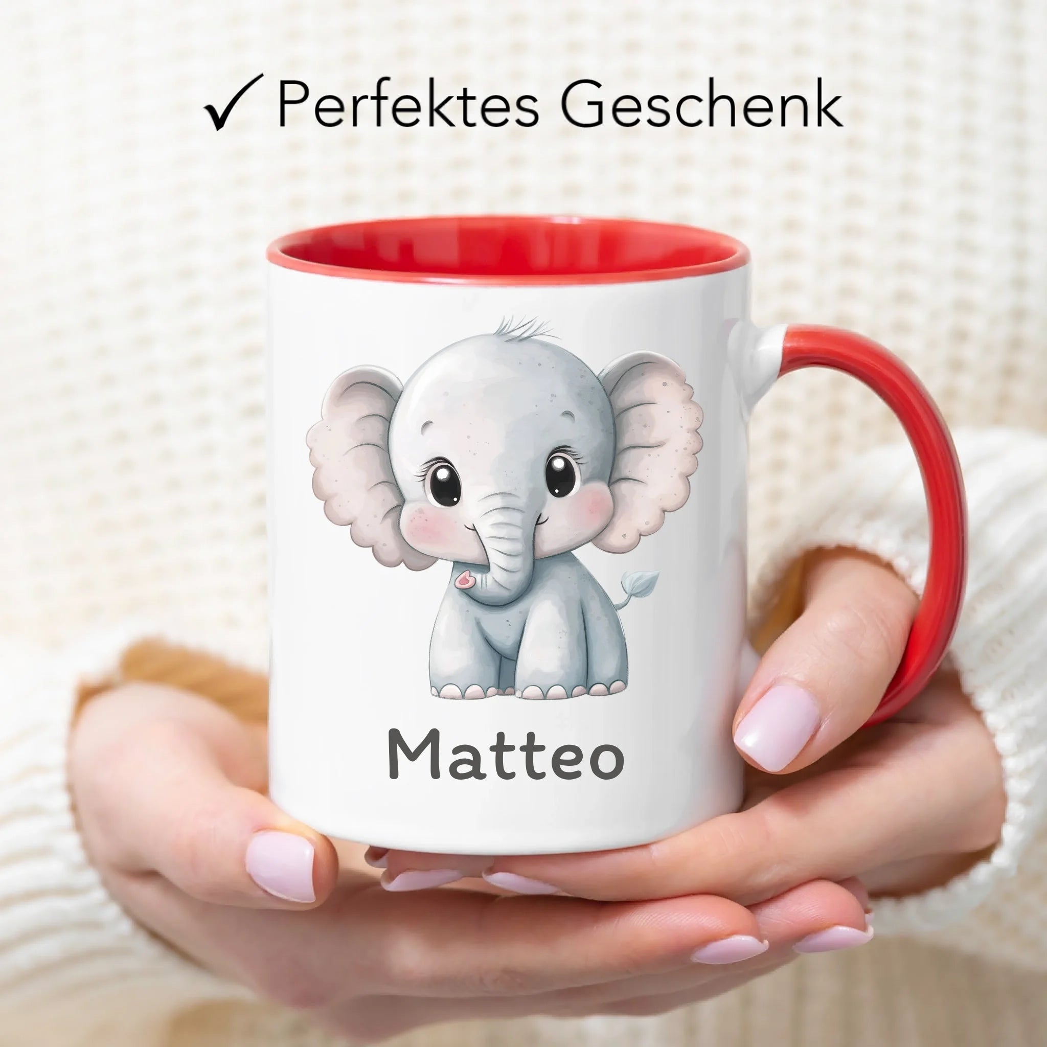 Kindertasse mit Namen Personalisiert, Personalisierte Tasse für Kinder mit Tier, Namenstasse Kinderbecher als Geschenk zur Taufe, Geburt Weihnachten