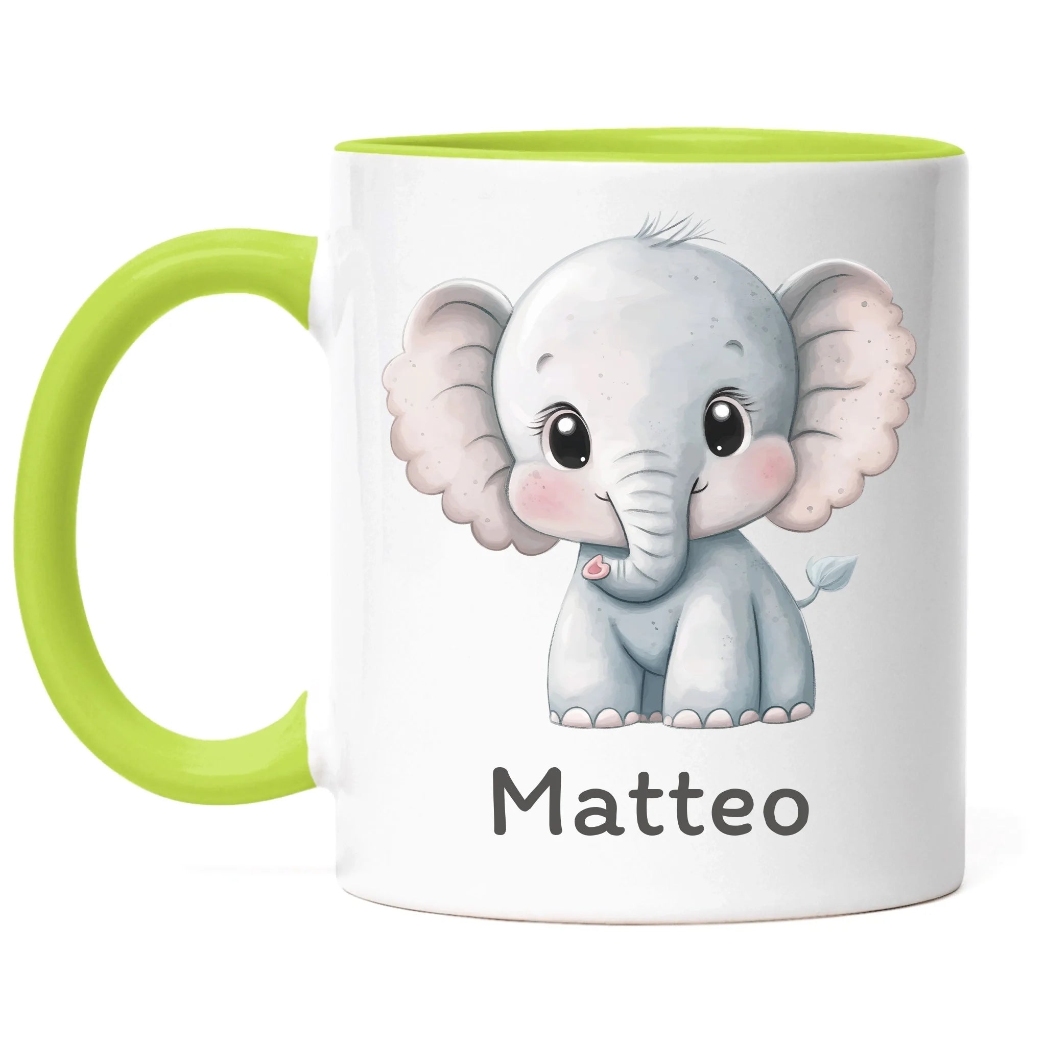 Kindertasse mit Namen Personalisiert, Personalisierte Tasse für Kinder mit Tier, Namenstasse Kinderbecher als Geschenk zur Taufe, Geburt Weihnachten