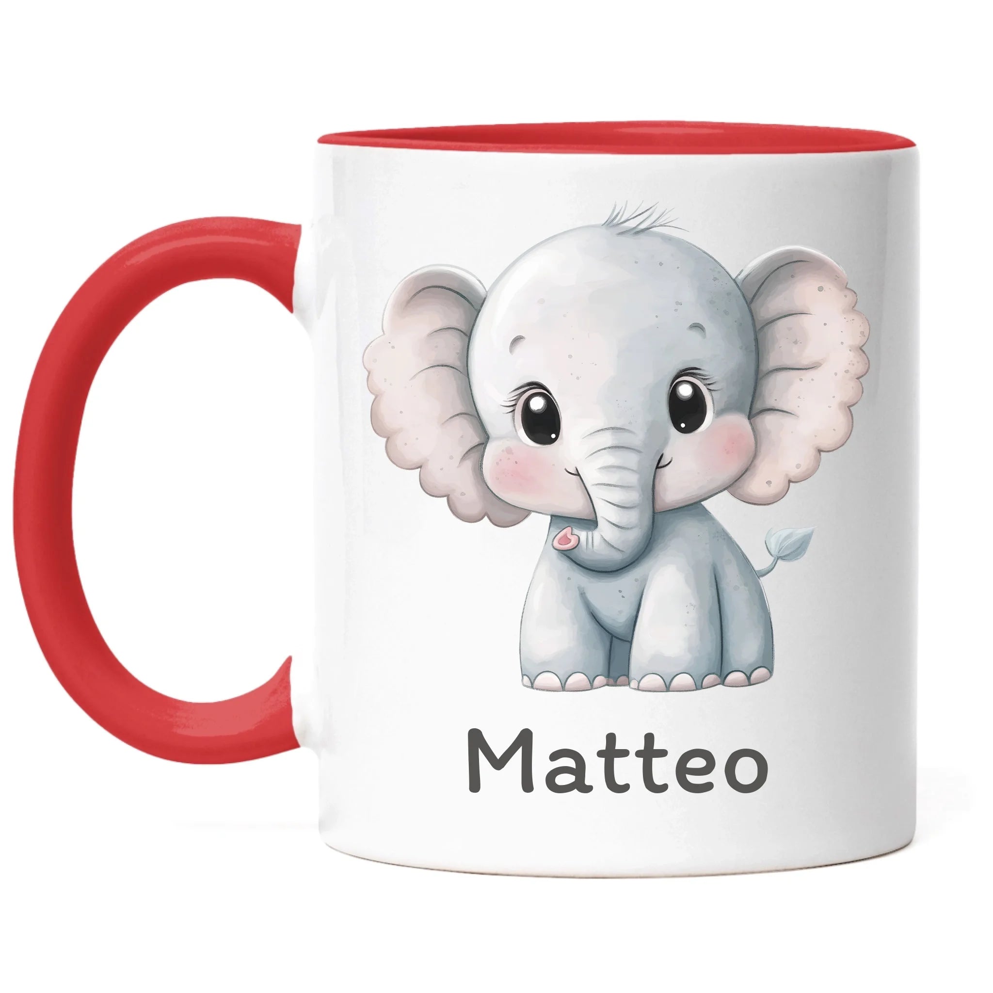 Kindertasse mit Namen Personalisiert, Personalisierte Tasse für Kinder mit Tier, Namenstasse Kinderbecher als Geschenk zur Taufe, Geburt Weihnachten