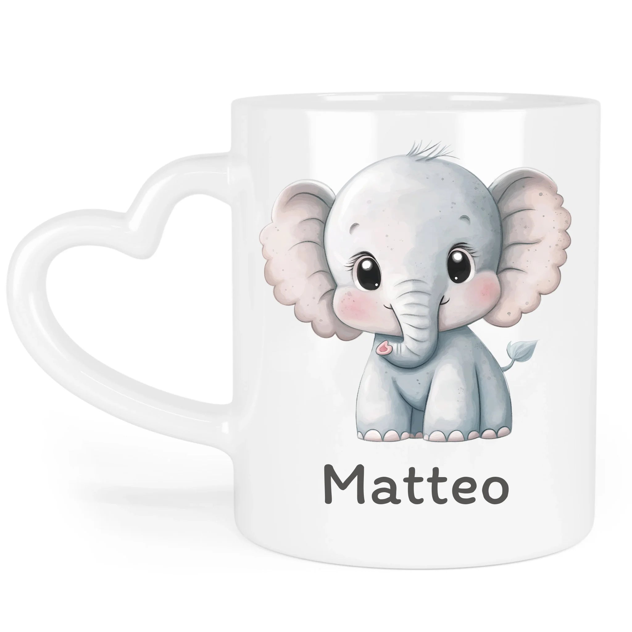 Kindertasse mit Namen Personalisiert, Personalisierte Tasse für Kinder mit Tier, Namenstasse Kinderbecher als Geschenk zur Taufe, Geburt Weihnachten