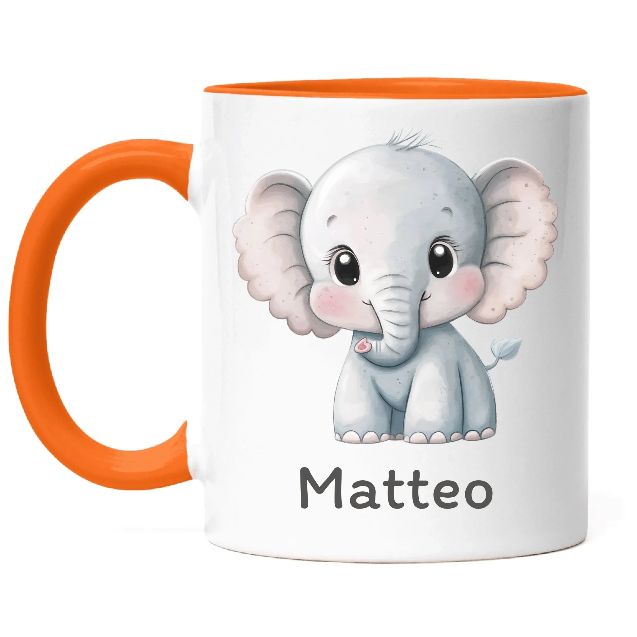 Kindertasse mit Namen Personalisiert, Personalisierte Tasse für Kinder mit Tier, Namenstasse Kinderbecher als Geschenk zur Taufe, Geburt Weihnachten