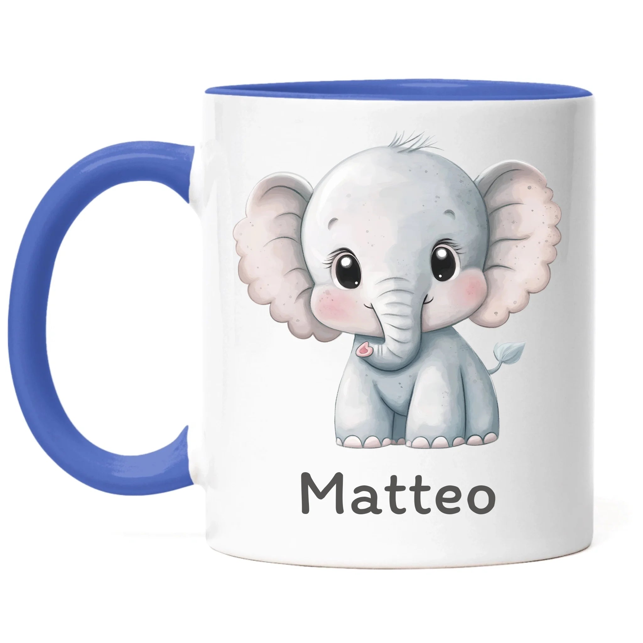 Kindertasse mit Namen Personalisiert, Personalisierte Tasse für Kinder mit Tier, Namenstasse Kinderbecher als Geschenk zur Taufe, Geburt Weihnachten