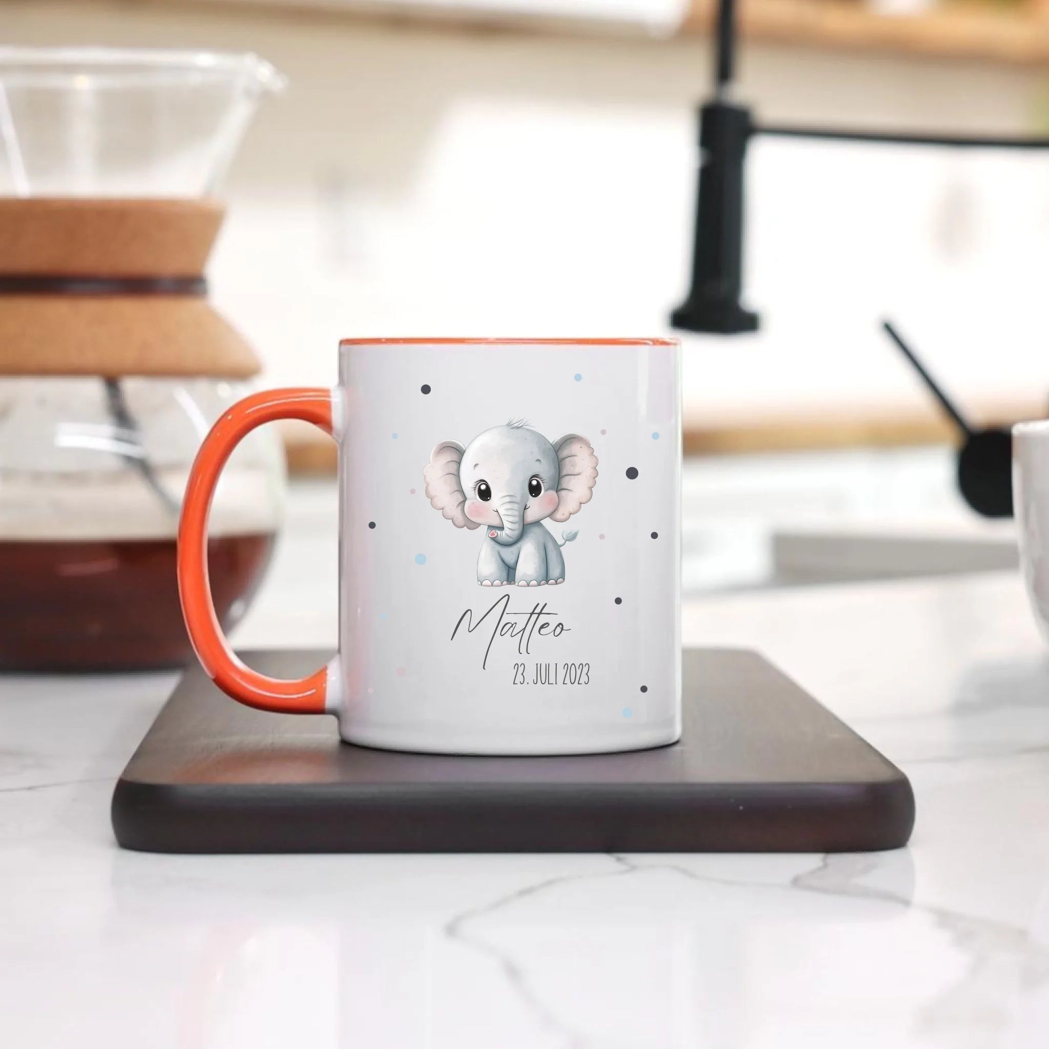 Kindertasse mit Namen Personalisiert, Personalisierte Tasse für Kinder mit Tiermotiv, Namenstasse als Geschenk zur Taufe, Geburt, Weihnachten