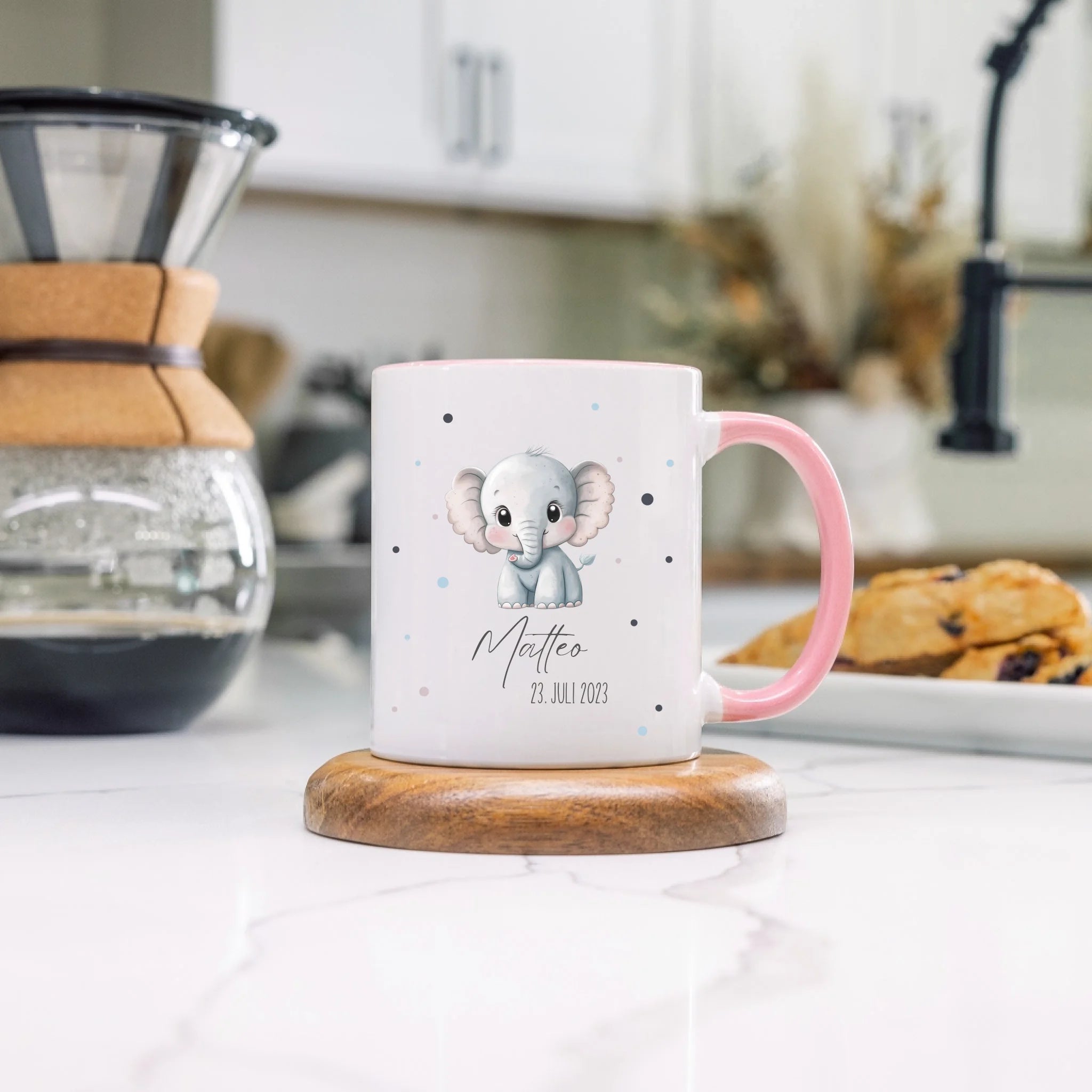 Kindertasse mit Namen Personalisiert, Personalisierte Tasse für Kinder mit Tiermotiv, Namenstasse als Geschenk zur Taufe, Geburt, Weihnachten