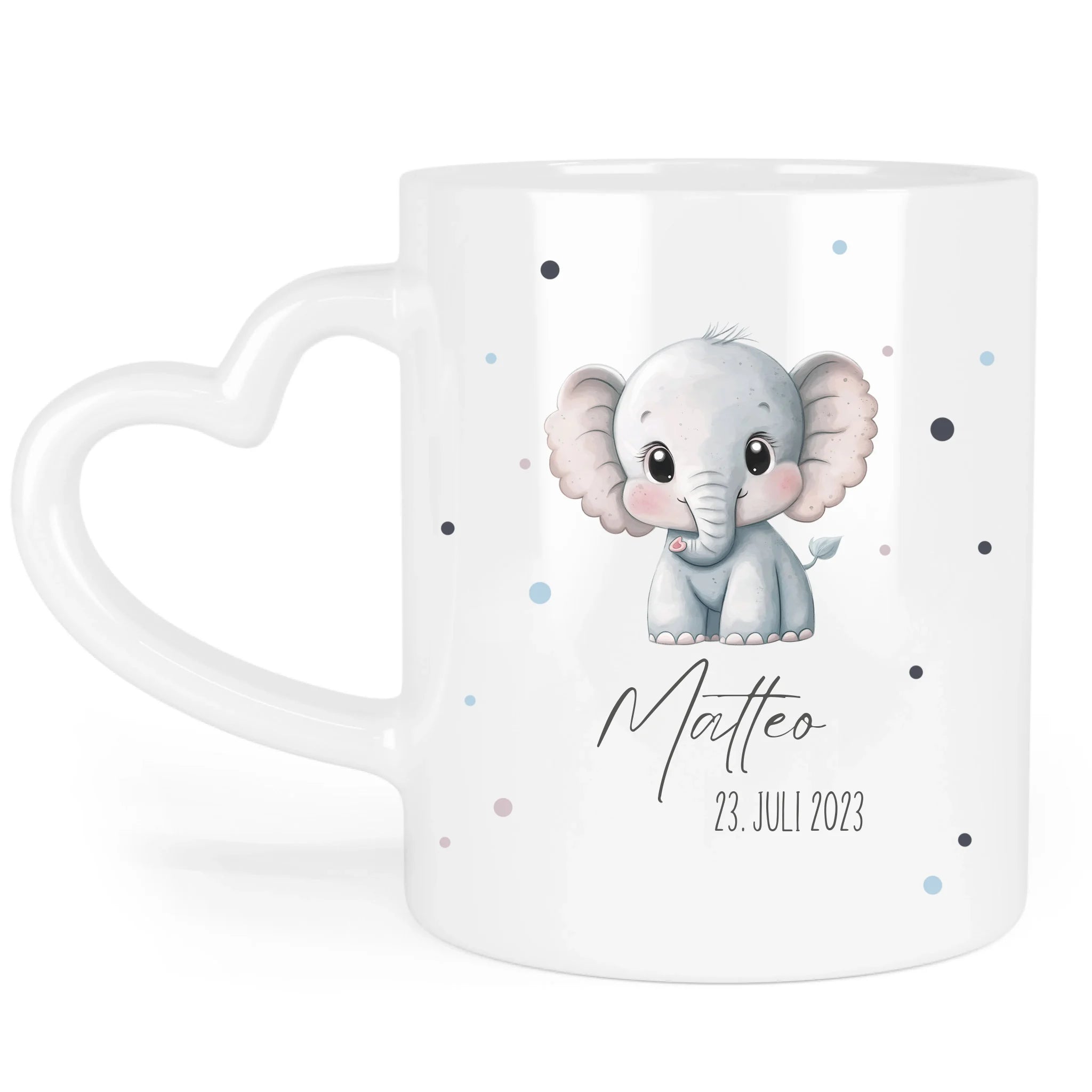 Kindertasse mit Namen Personalisiert, Personalisierte Tasse für Kinder mit Tiermotiv, Namenstasse als Geschenk zur Taufe, Geburt, Weihnachten