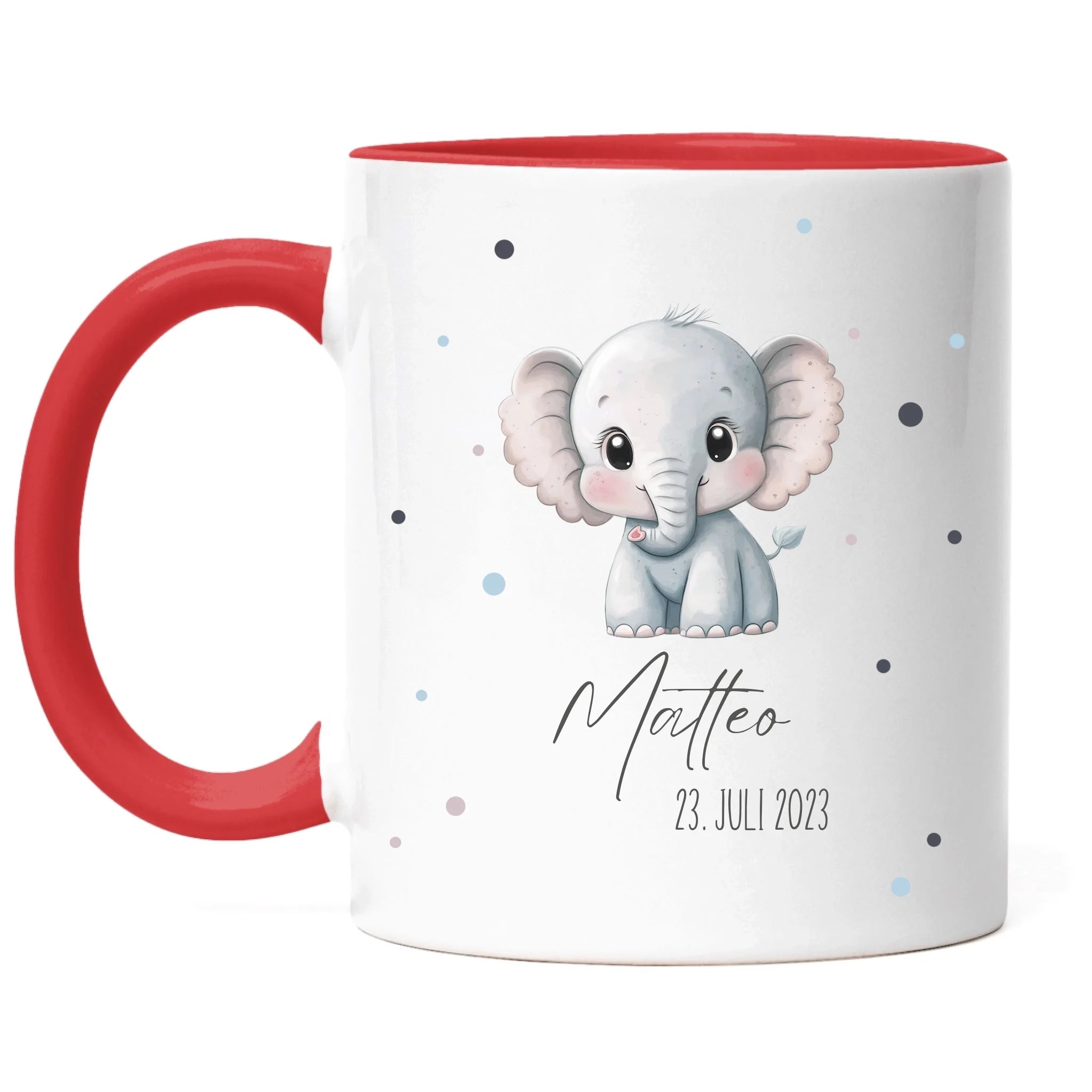 Kindertasse mit Namen Personalisiert, Personalisierte Tasse für Kinder mit Tiermotiv, Namenstasse als Geschenk zur Taufe, Geburt, Weihnachten