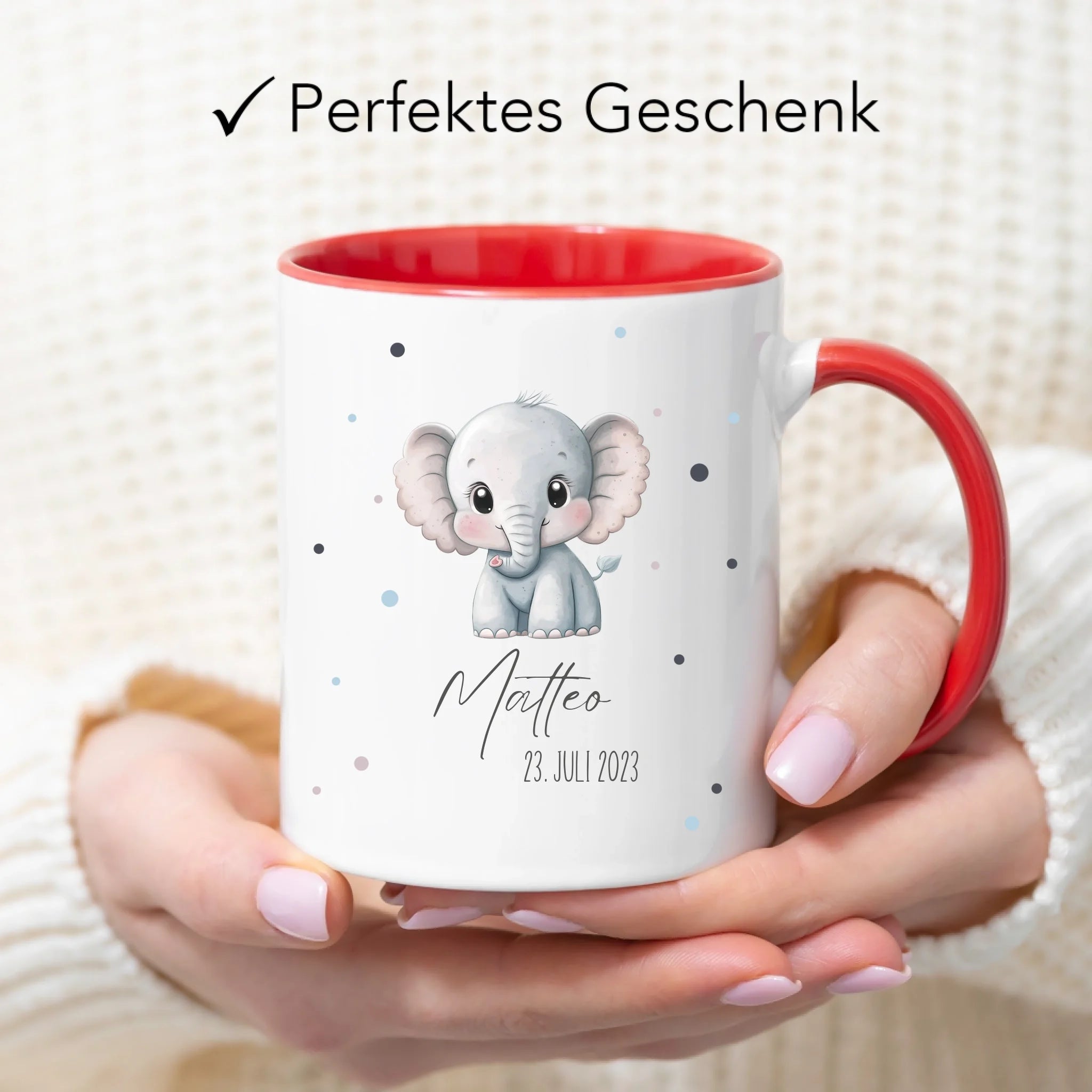 Kindertasse mit Namen Personalisiert, Personalisierte Tasse für Kinder mit Tiermotiv, Namenstasse als Geschenk zur Taufe, Geburt, Weihnachten