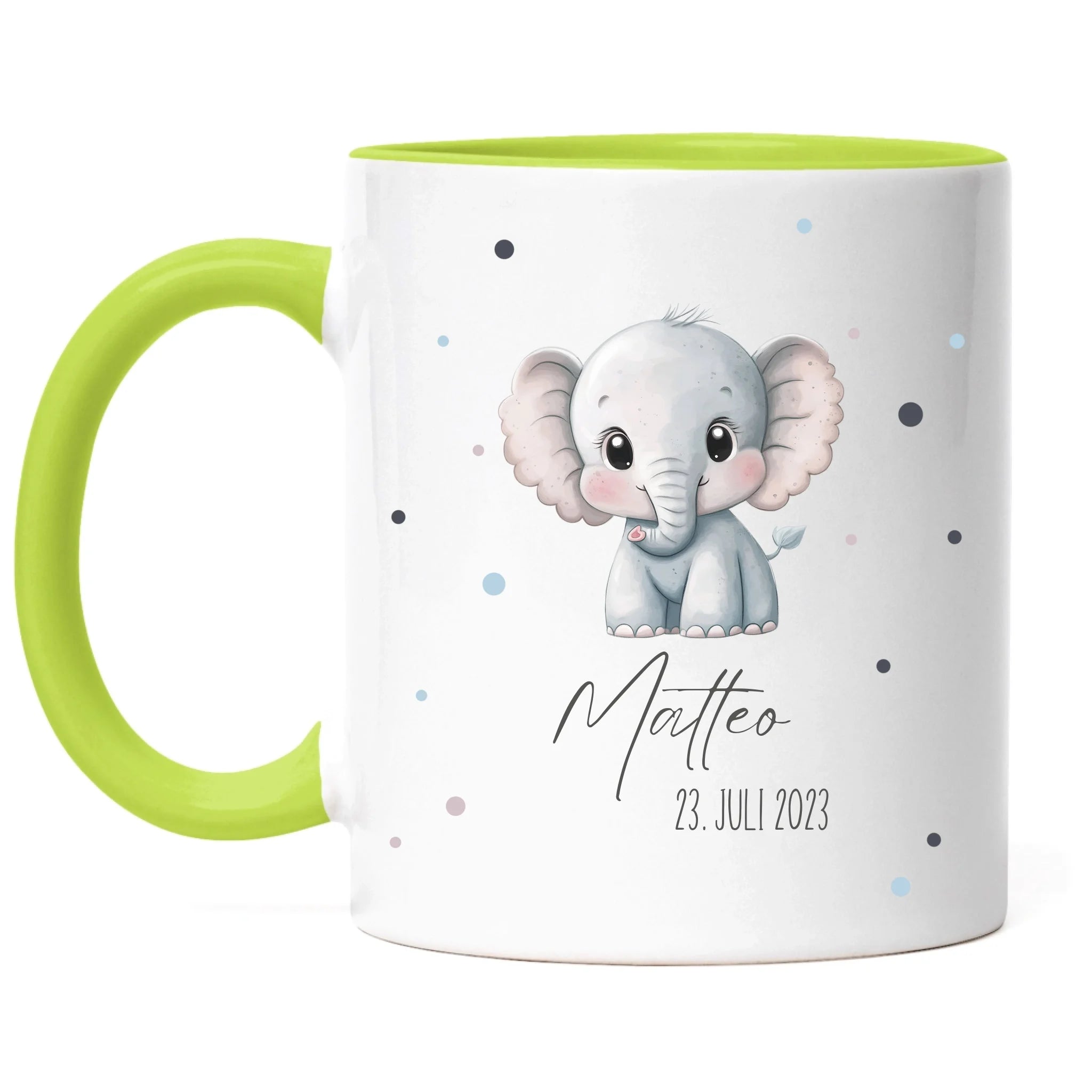 Kindertasse mit Namen Personalisiert, Personalisierte Tasse für Kinder mit Tiermotiv, Namenstasse als Geschenk zur Taufe, Geburt, Weihnachten