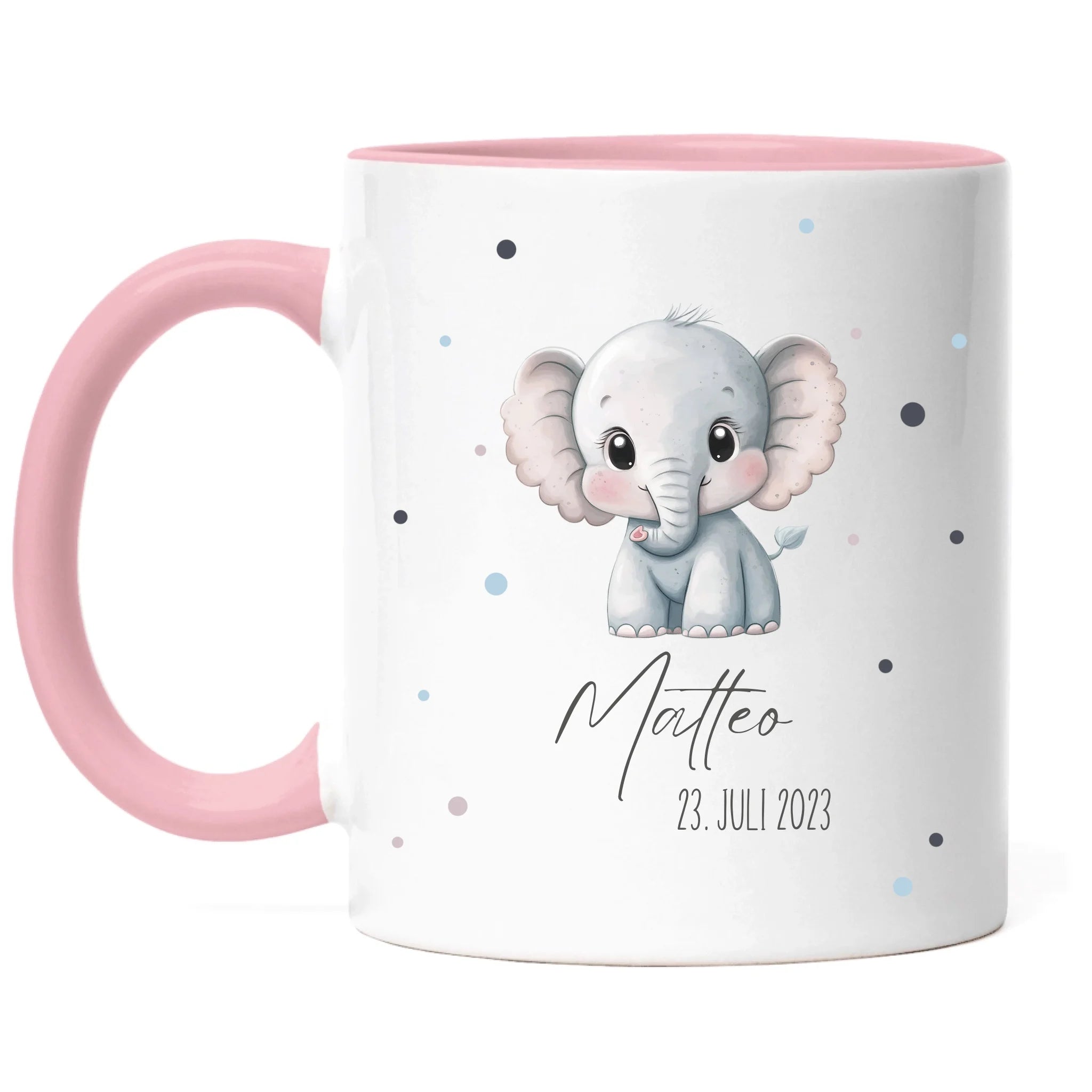 Kindertasse mit Namen Personalisiert, Personalisierte Tasse für Kinder mit Tiermotiv, Namenstasse als Geschenk zur Taufe, Geburt, Weihnachten