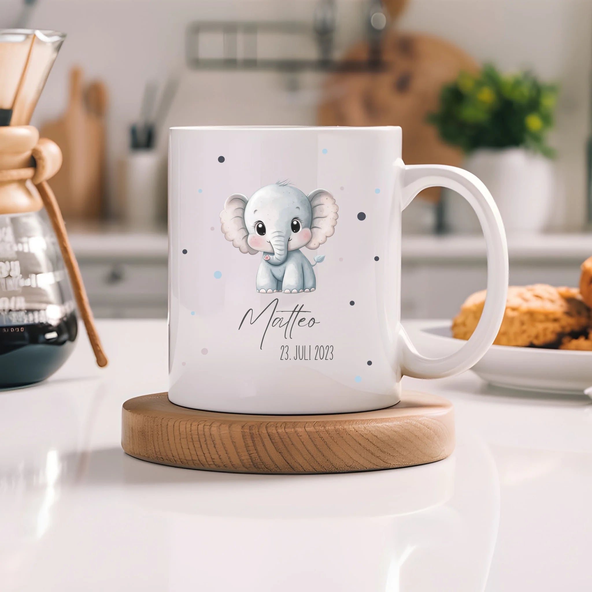 Kindertasse mit Namen Personalisiert, Personalisierte Tasse für Kinder mit Tiermotiv, Namenstasse als Geschenk zur Taufe, Geburt, Weihnachten