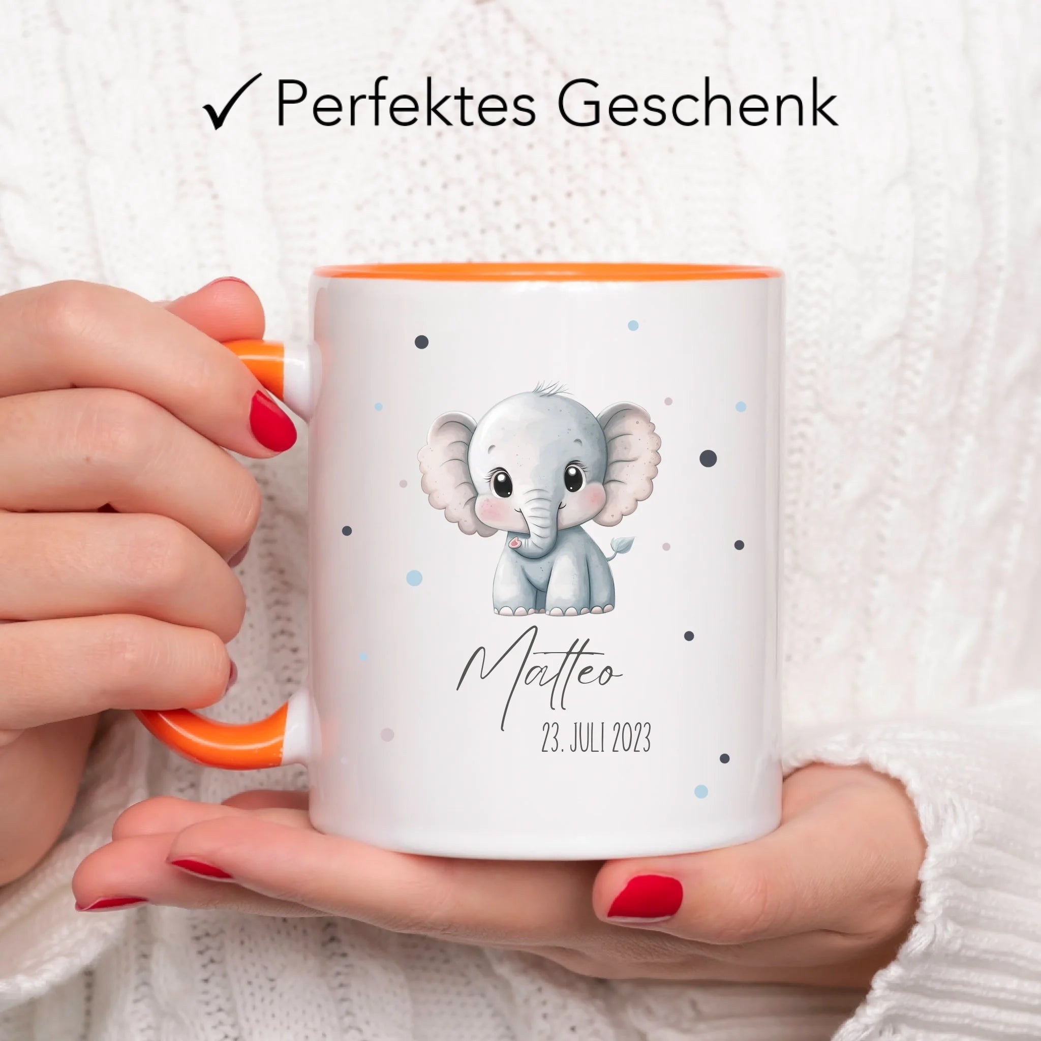 Kindertasse mit Namen Personalisiert, Personalisierte Tasse für Kinder mit Tiermotiv, Namenstasse als Geschenk zur Taufe, Geburt, Weihnachten