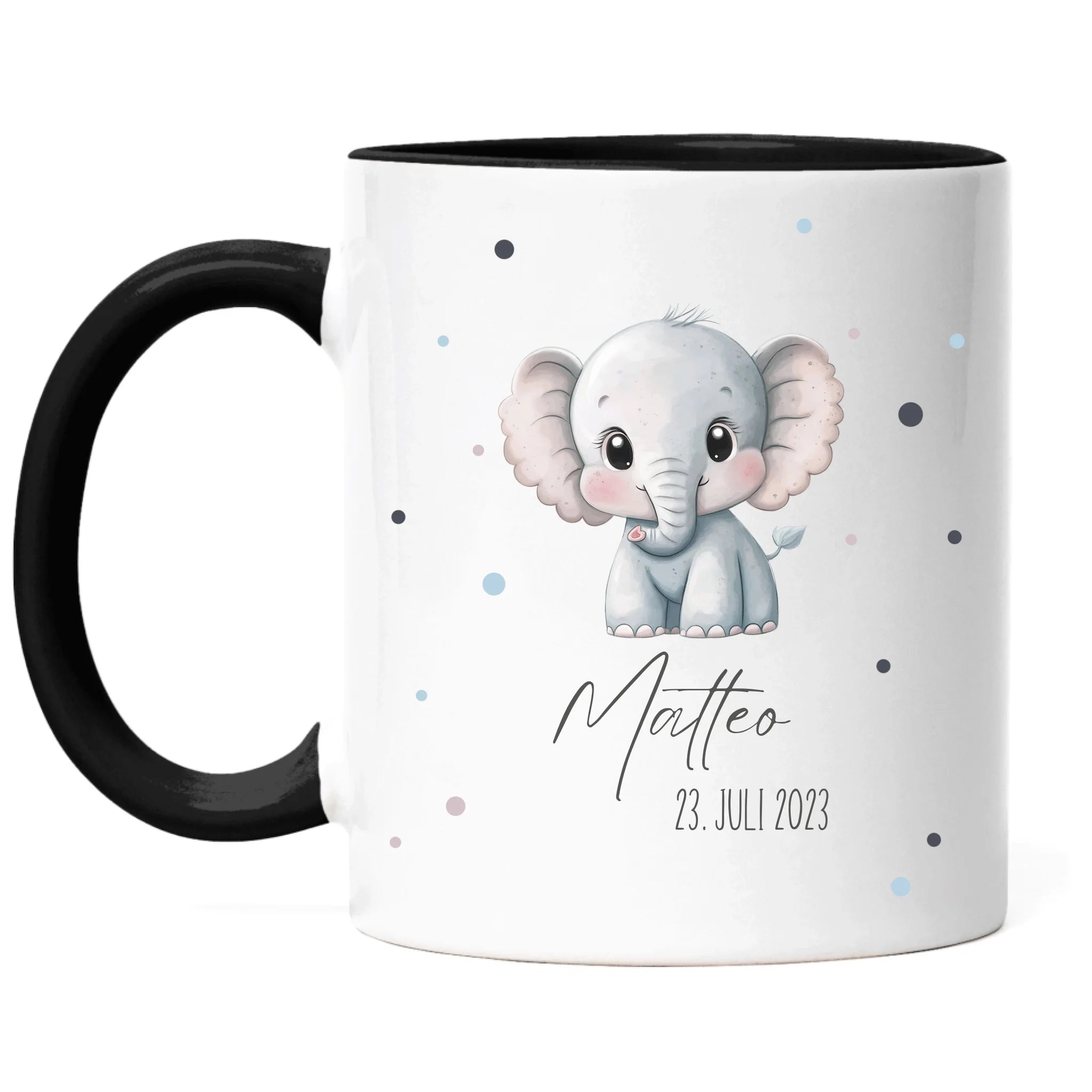 Kindertasse mit Namen Personalisiert, Personalisierte Tasse für Kinder mit Tiermotiv, Namenstasse als Geschenk zur Taufe, Geburt, Weihnachten