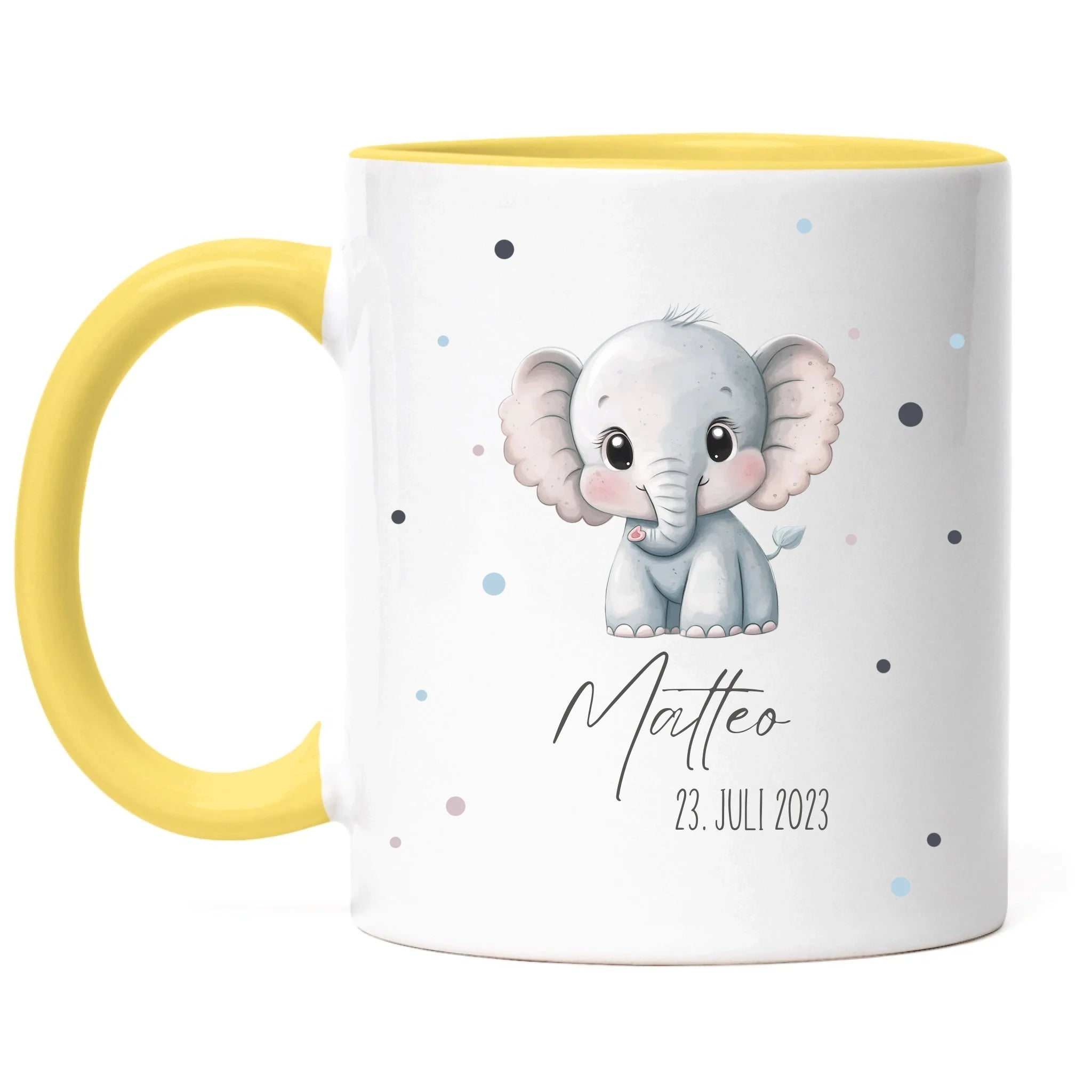 Kindertasse mit Namen Personalisiert, Personalisierte Tasse für Kinder mit Tiermotiv, Namenstasse als Geschenk zur Taufe, Geburt, Weihnachten