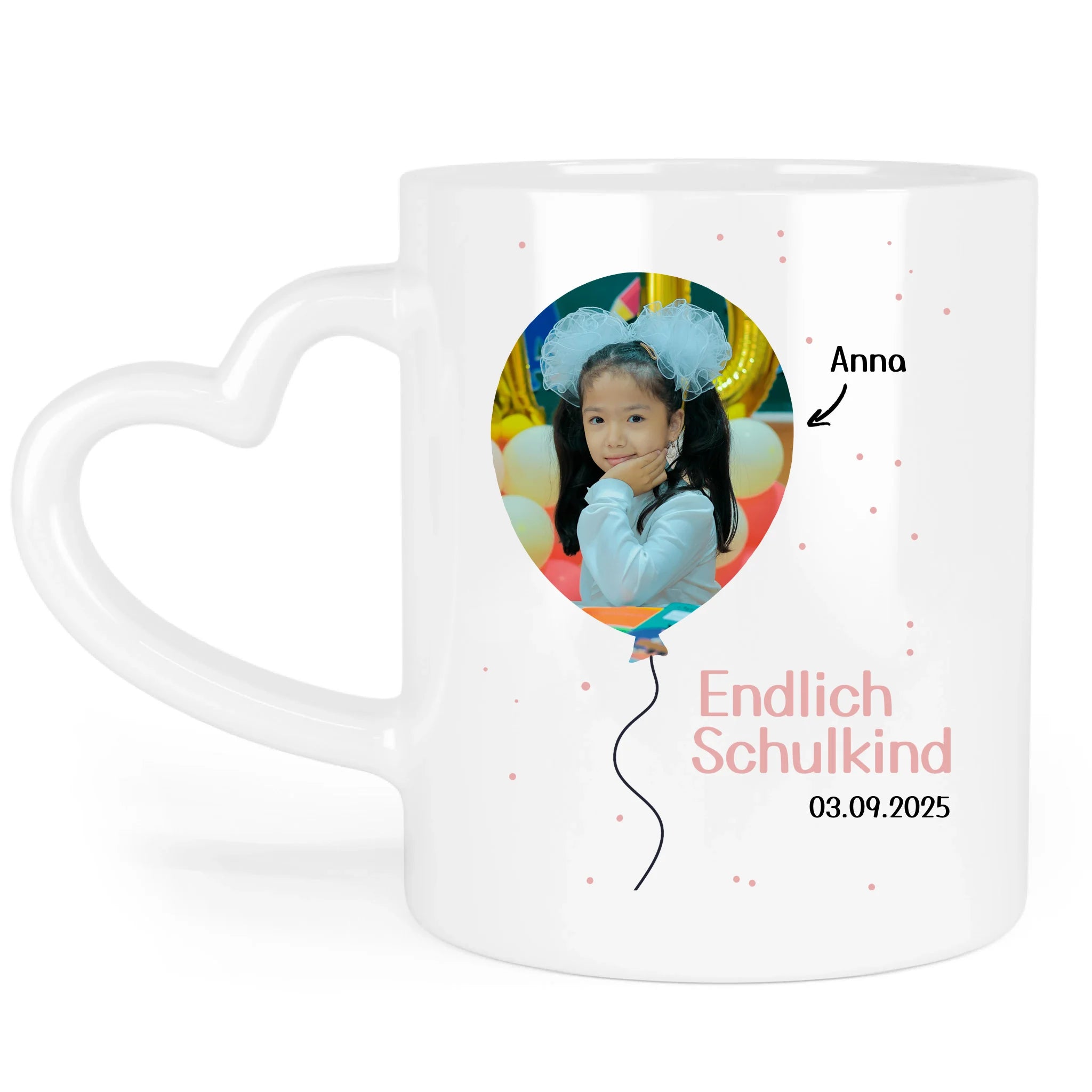 Foto Tasse Schulkind 2025 Mädchen Junge, Schulanfang Einschulung Fototasse Personalisiert mit Bild & Name, Einschulungsgeschenk ersten Schultag für Erstklässler