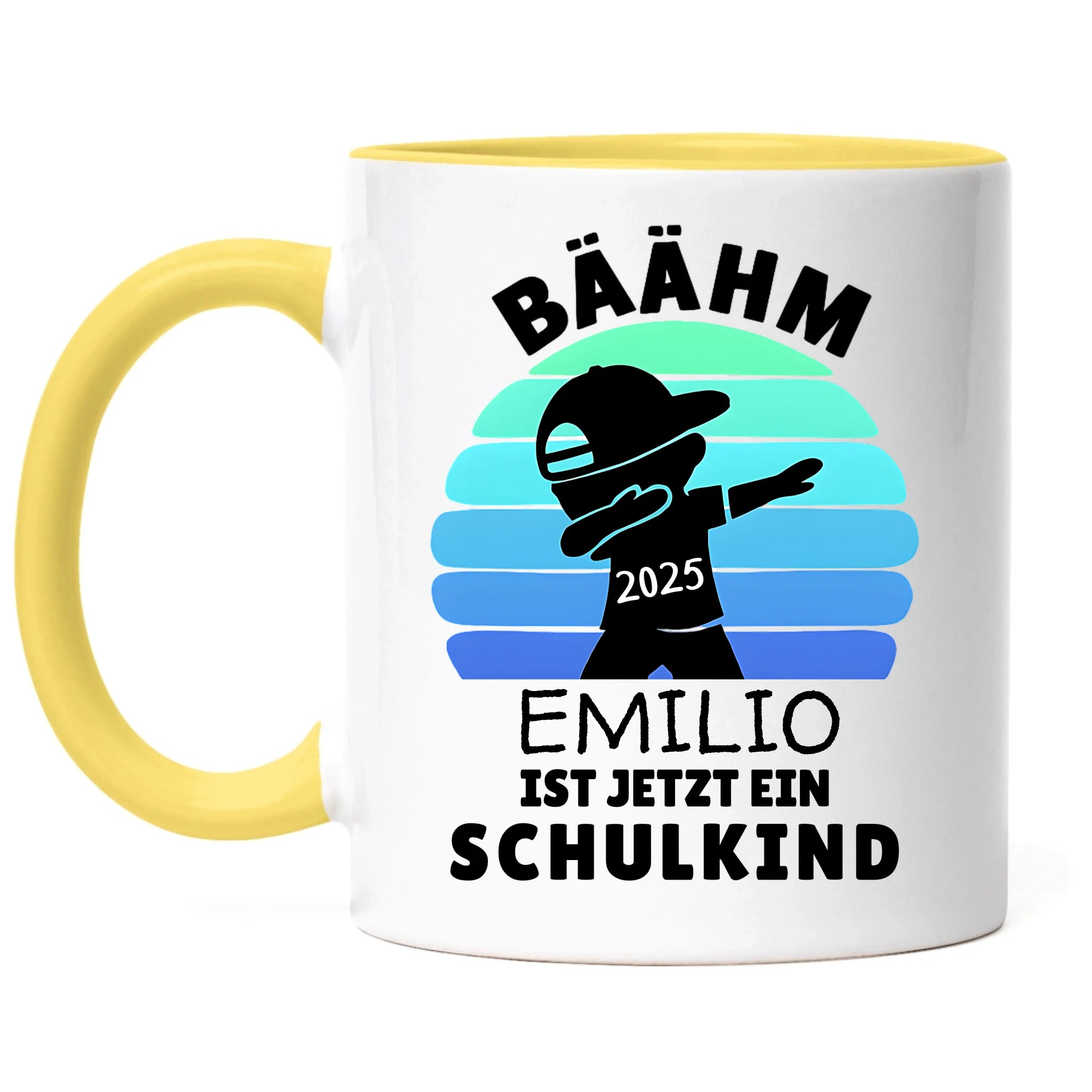 Bäähm Schulkind 2025 Tasse Personalisiert, Kleines Geschenk Einschulung Schulstart Schuleinführung mit Name & Jahr für Erstklässler